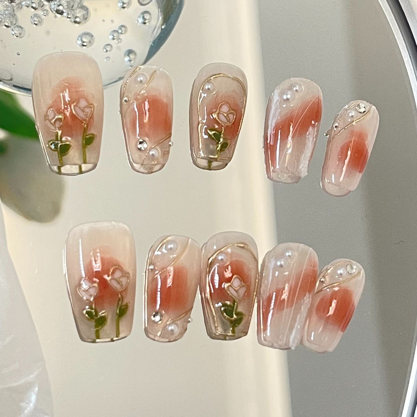 Designer: MaoMao.Handmade Nail Designs Press on Nails DIY Nail Art for woman girl