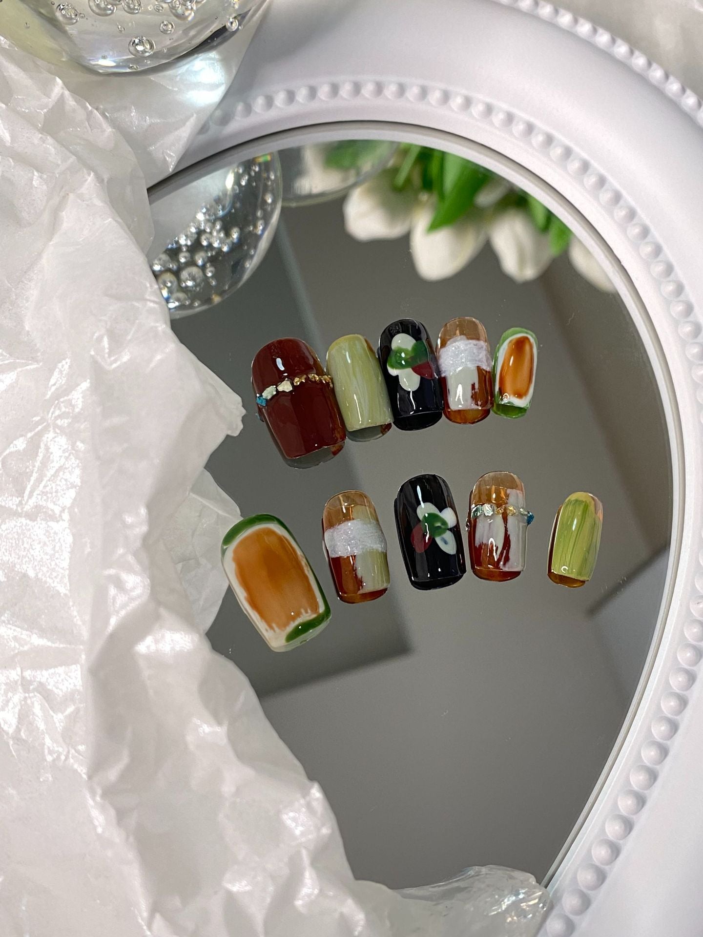 Designer: MaoMao.Handmade Nail Designs Press on Nails DIY Nail Art for woman girl