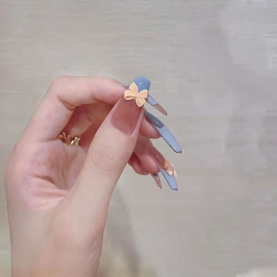Designer: DuoDuo 1250-1254.Handmade nails Press on Nails DIY Nail Art for woman girl Long Coffin pink