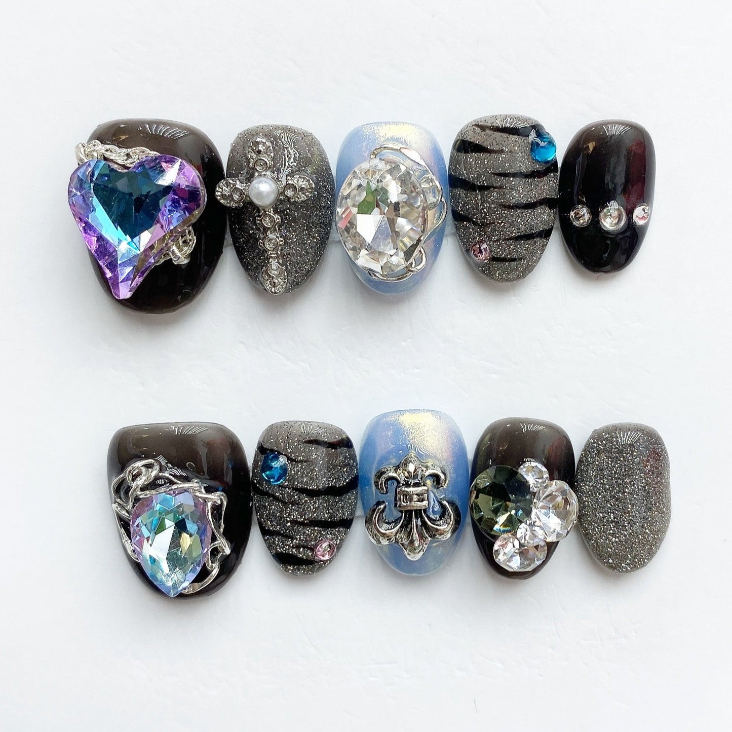 Handmade Nails Press on Nails DIY Nail Art for Woman Girl Nail Design Long Coffin Black 2023
