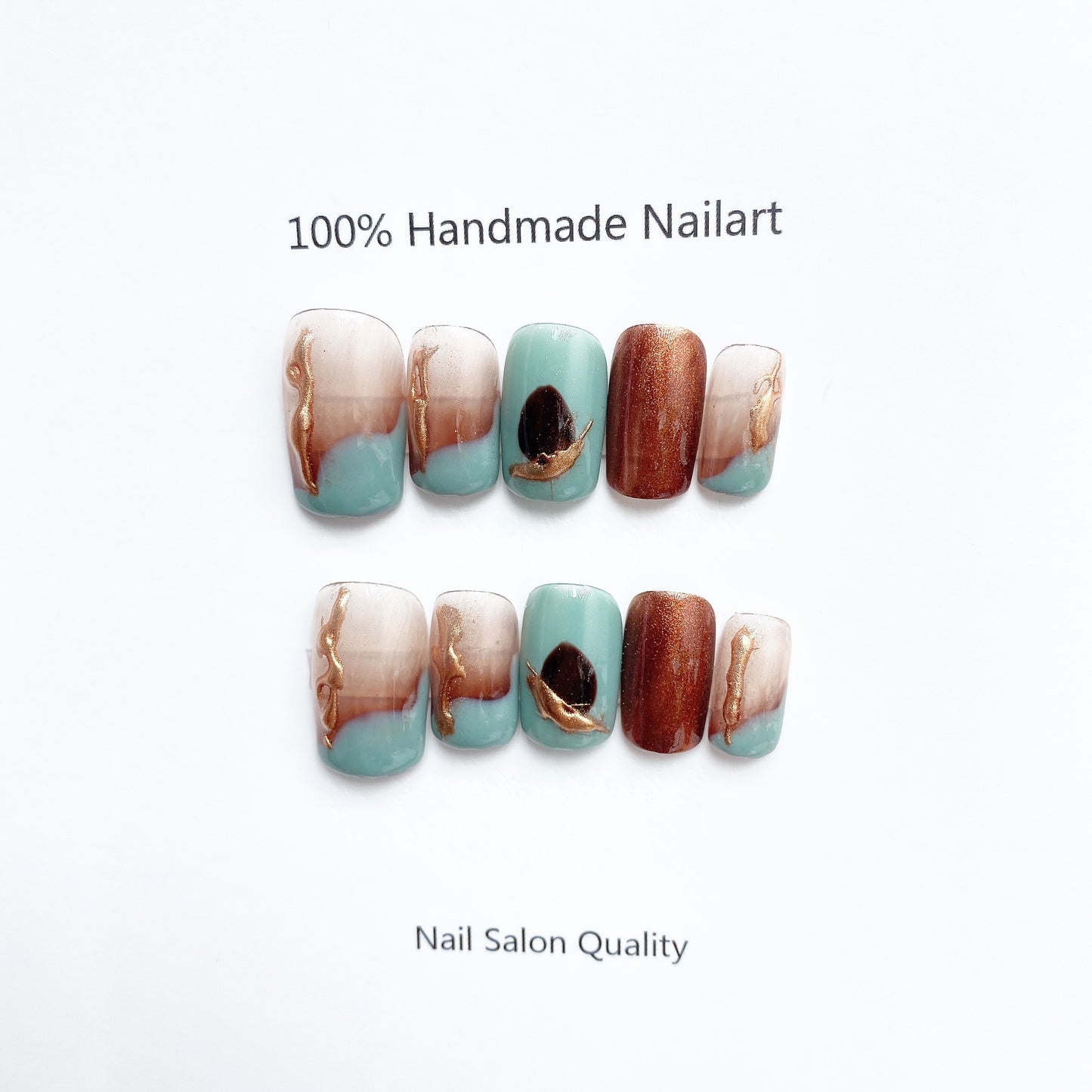 Handmade Nails Press on Nails DIY Nail Art for Woman Girl Nail Design Long Coffin Painting 2023