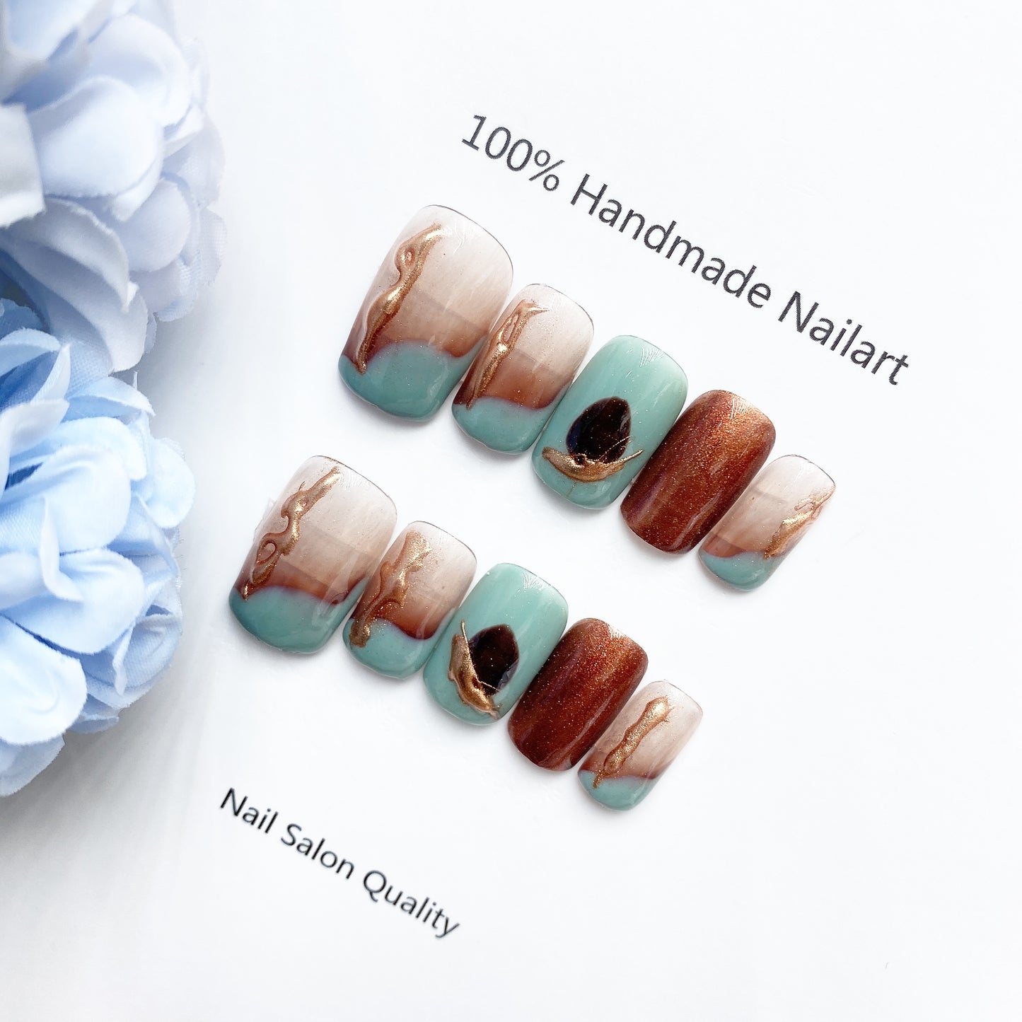 Handmade Nails Press on Nails DIY Nail Art for Woman Girl Nail Design Long Coffin Painting 2023