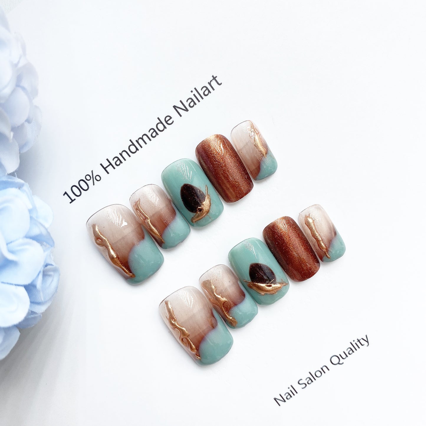 Handmade Nails Press on Nails DIY Nail Art for Woman Girl Nail Design Long Coffin Painting 2023