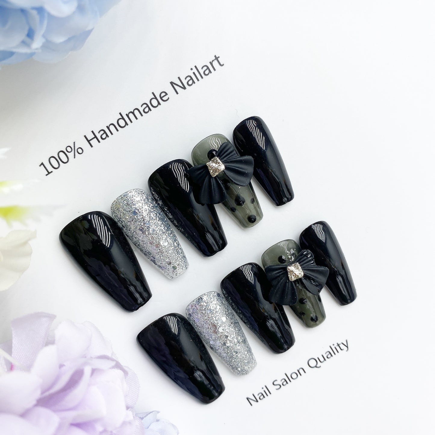 Handmade Nails Press on Nails DIY Nail Art for Woman Girl Nail Design Long Coffin 2023
