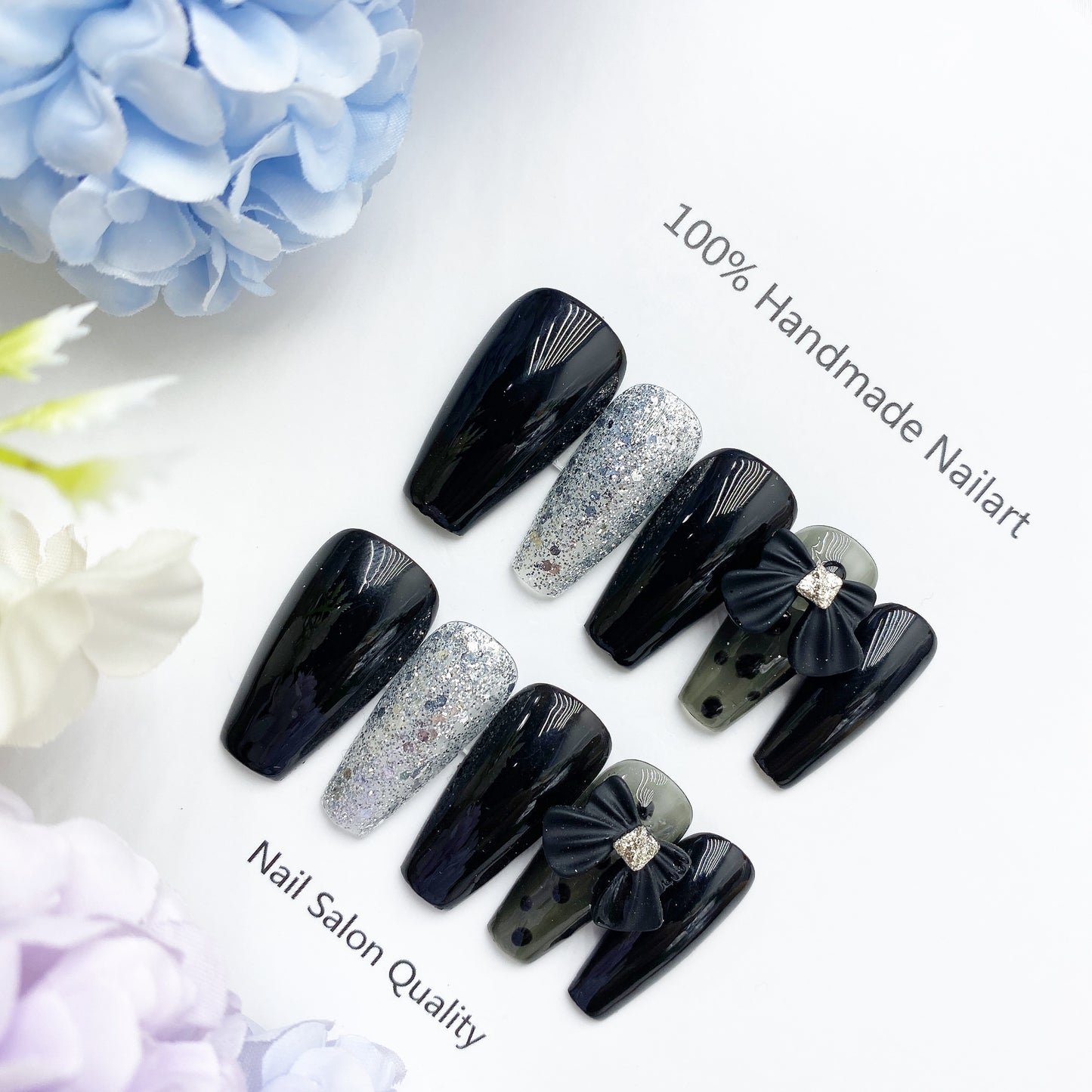 Handmade Nails Press on Nails DIY Nail Art for Woman Girl Nail Design Long Coffin 2023