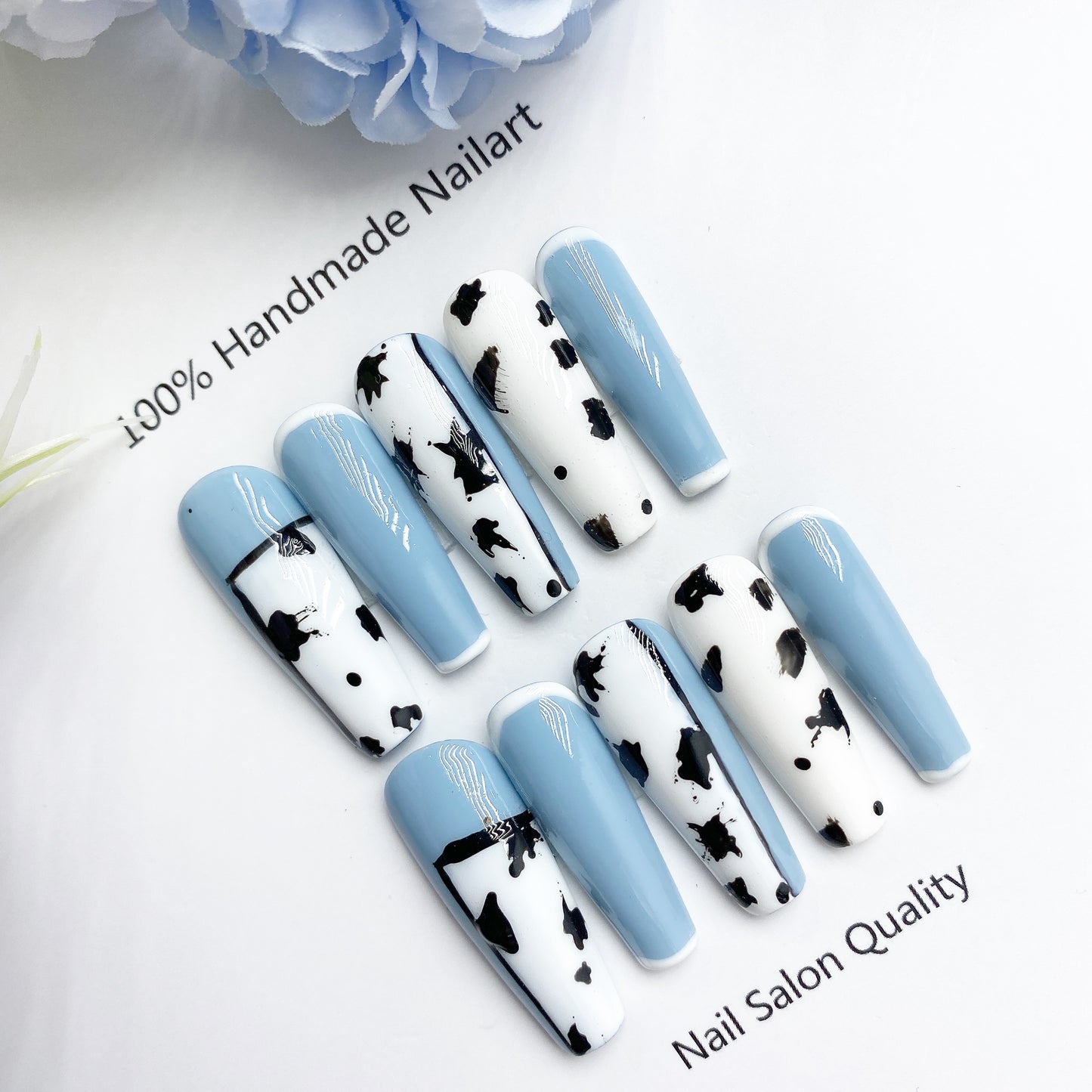 Handmade Nails Press on Nails DIY Nail Art for Woman Girl Nail Design Long Coffin 2023