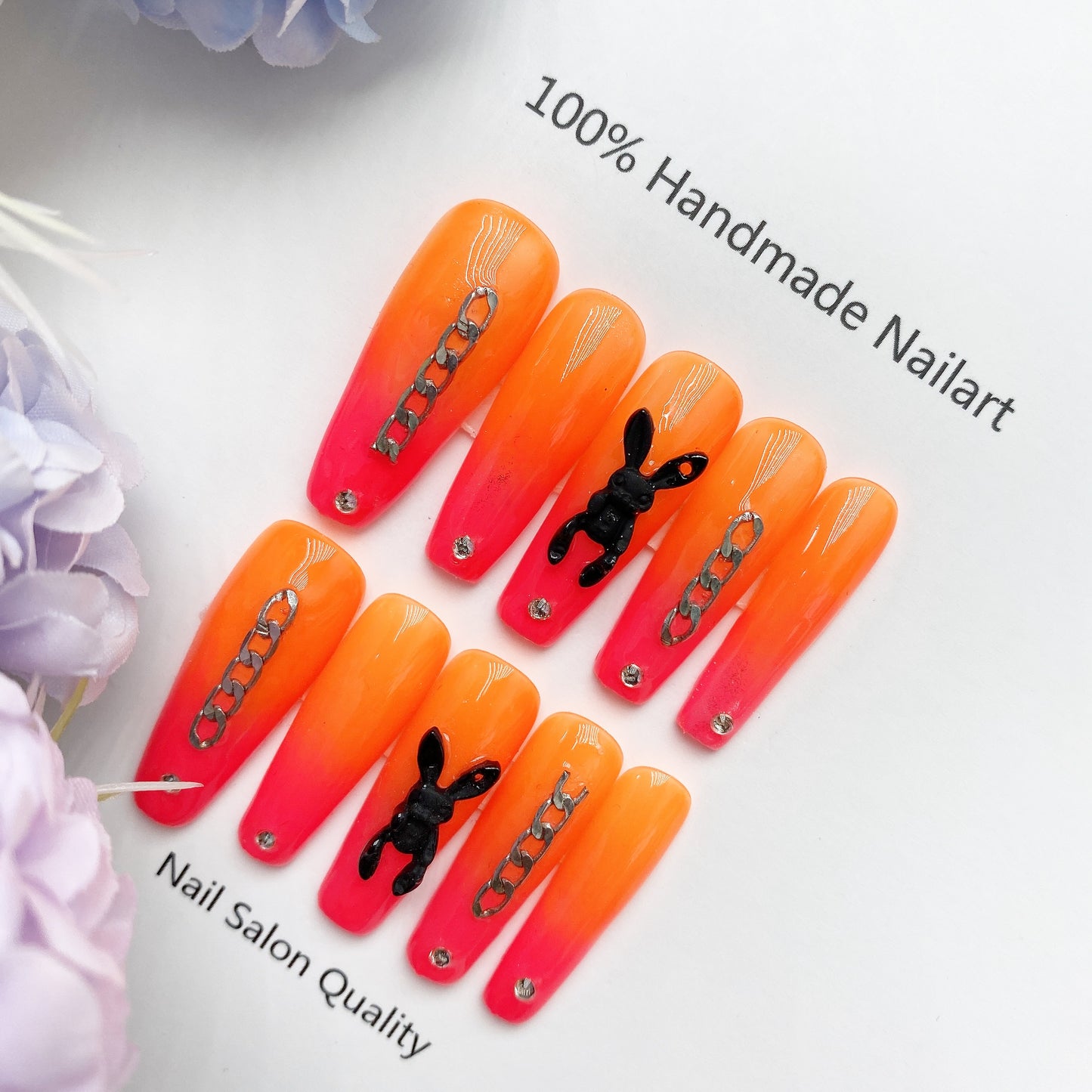 Handmade Nails Press on Nails DIY Nail Art for Woman Girl Nail Design Long Coffin 2023