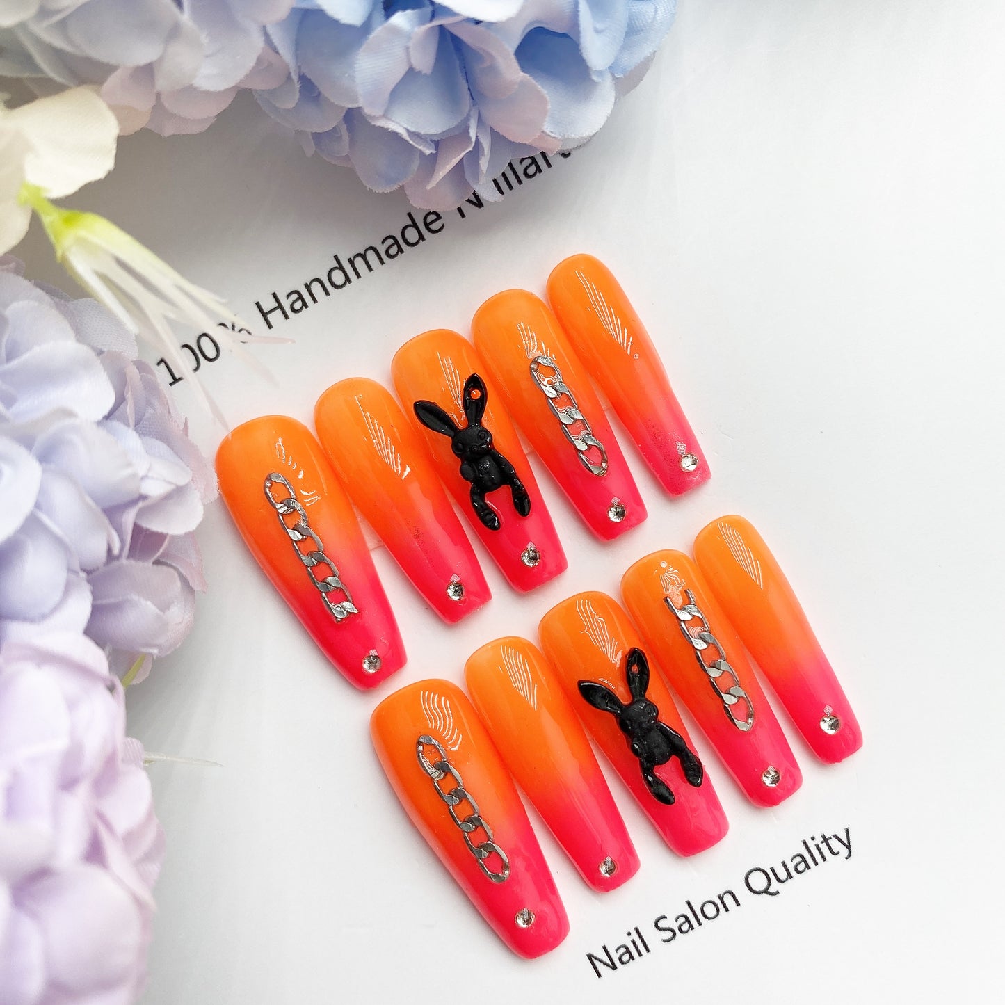 Handmade Nails Press on Nails DIY Nail Art for Woman Girl Nail Design Long Coffin 2023