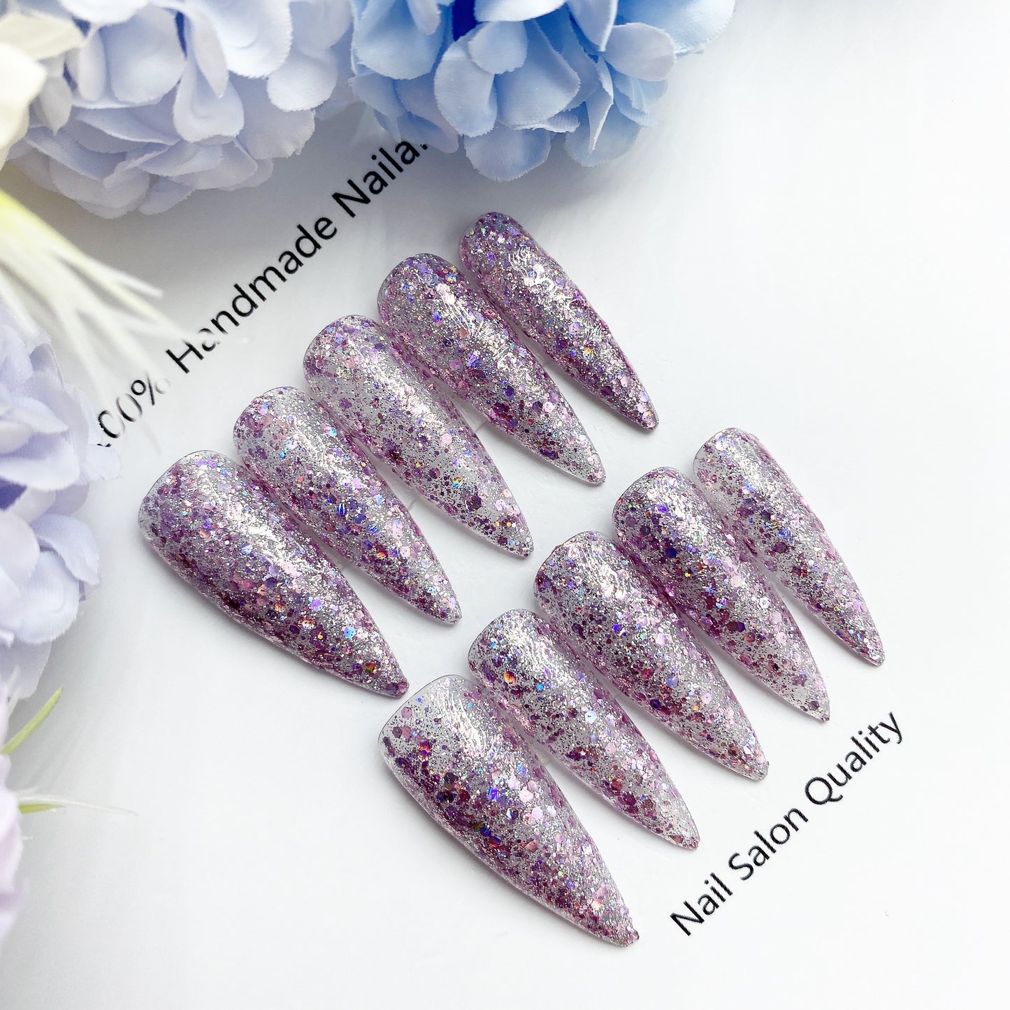 Handmade Nails Press on Nails DIY Nail Art for Woman Girl Nail Design Long Coffin 2023