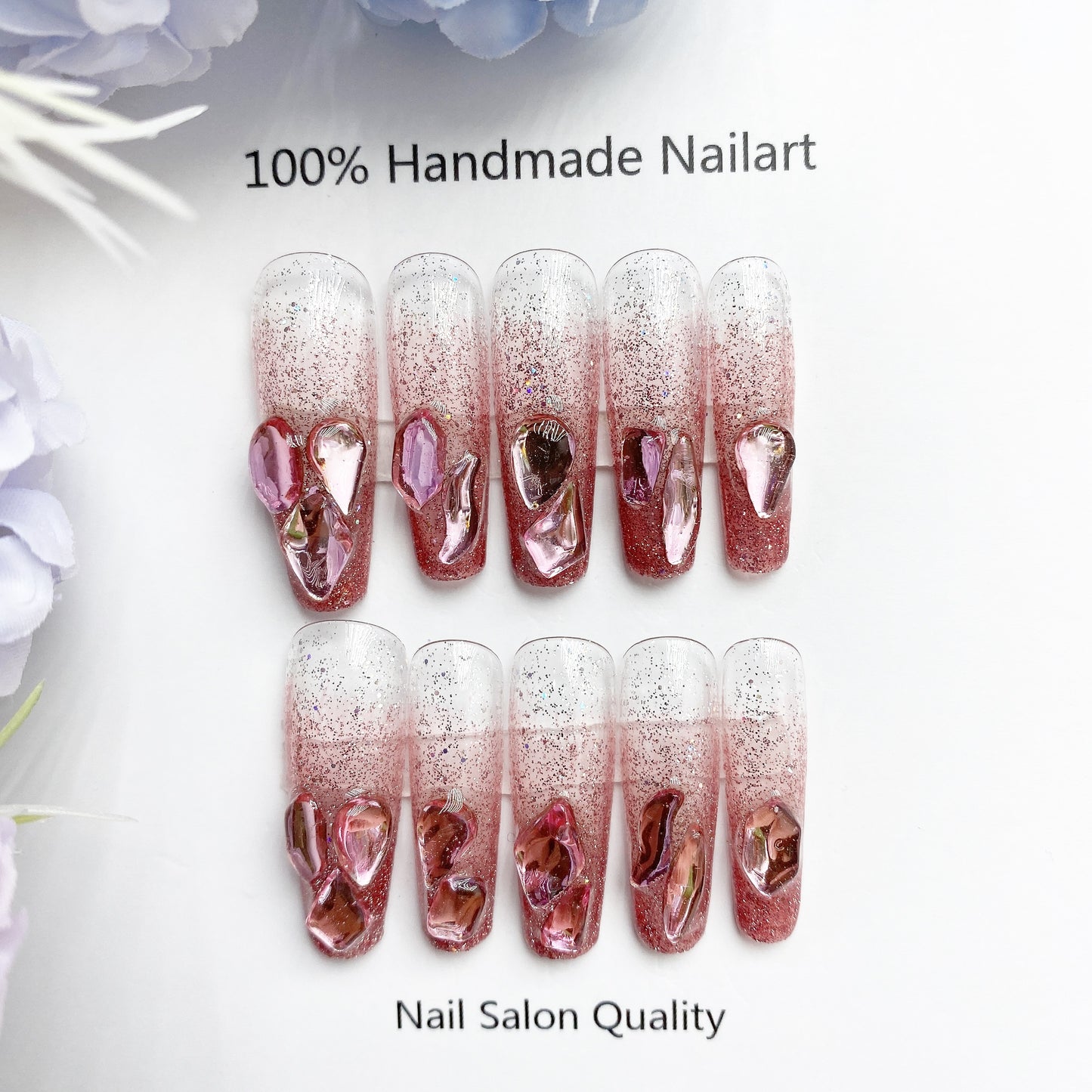 Handmade Nails Press on Nails DIY Nail Art for Woman Girl Nail Design Long Coffin 2023