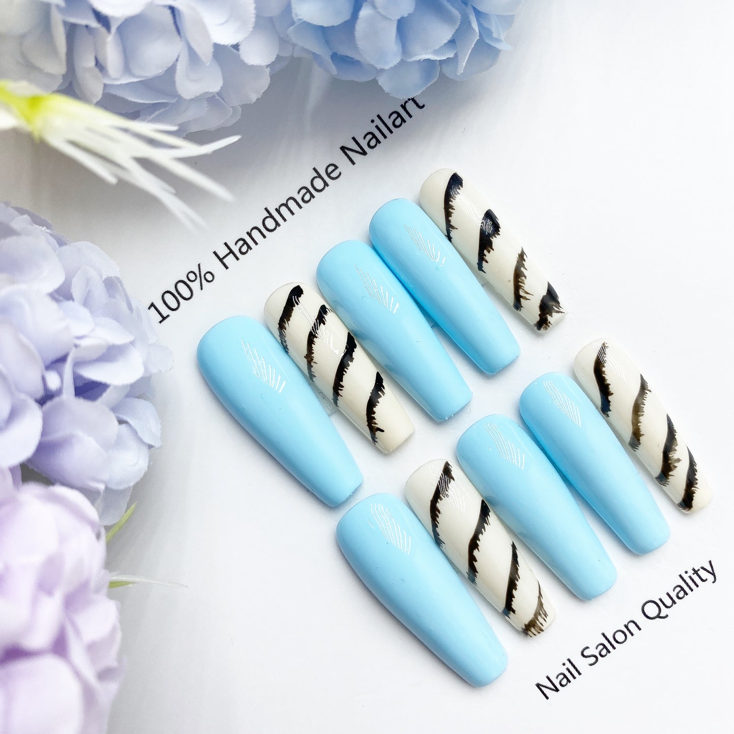Handmade Nails Press on Nails DIY Nail Art for Woman Girl Nail Design Long Coffin 2023