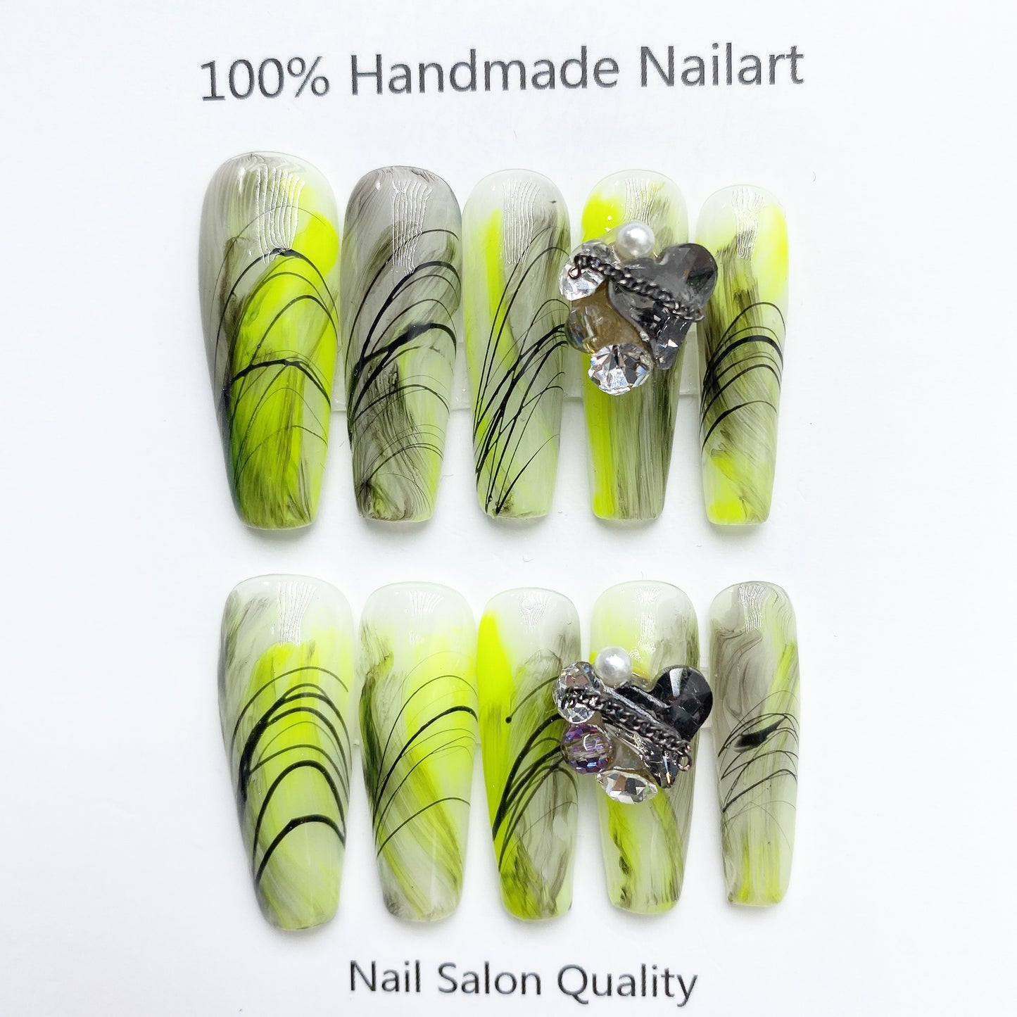 Handmade Nails Press on Nails DIY Nail Art for Woman Girl Nail Design Long Coffin 2023