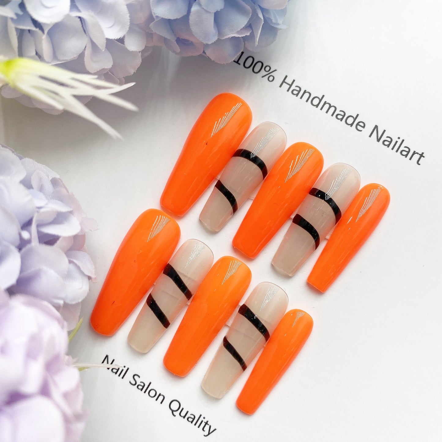 Handmade Nails Press on Nails DIY Nail Art for Woman Girl Nail Design Long Coffin 2023