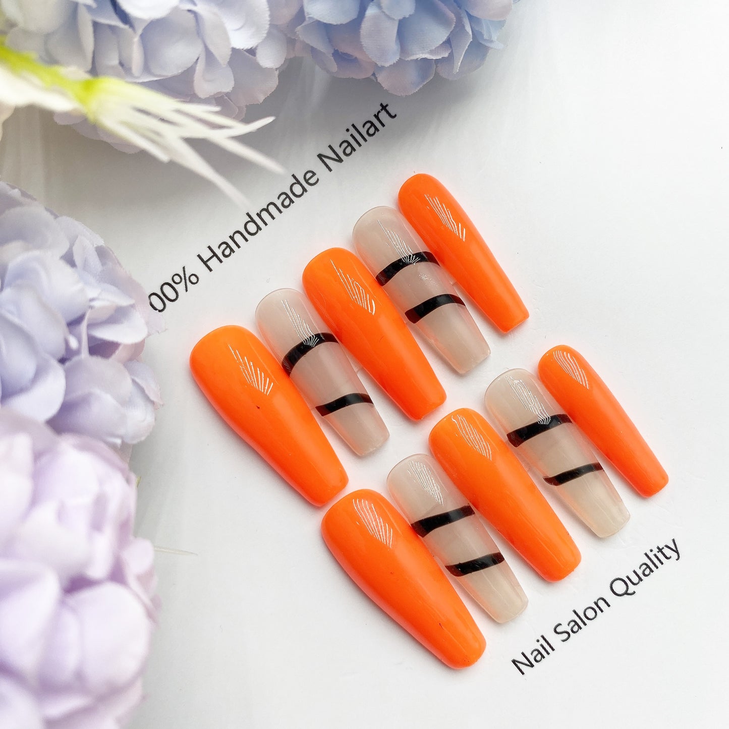 Handmade Nails Press on Nails DIY Nail Art for Woman Girl Nail Design Long Coffin 2023