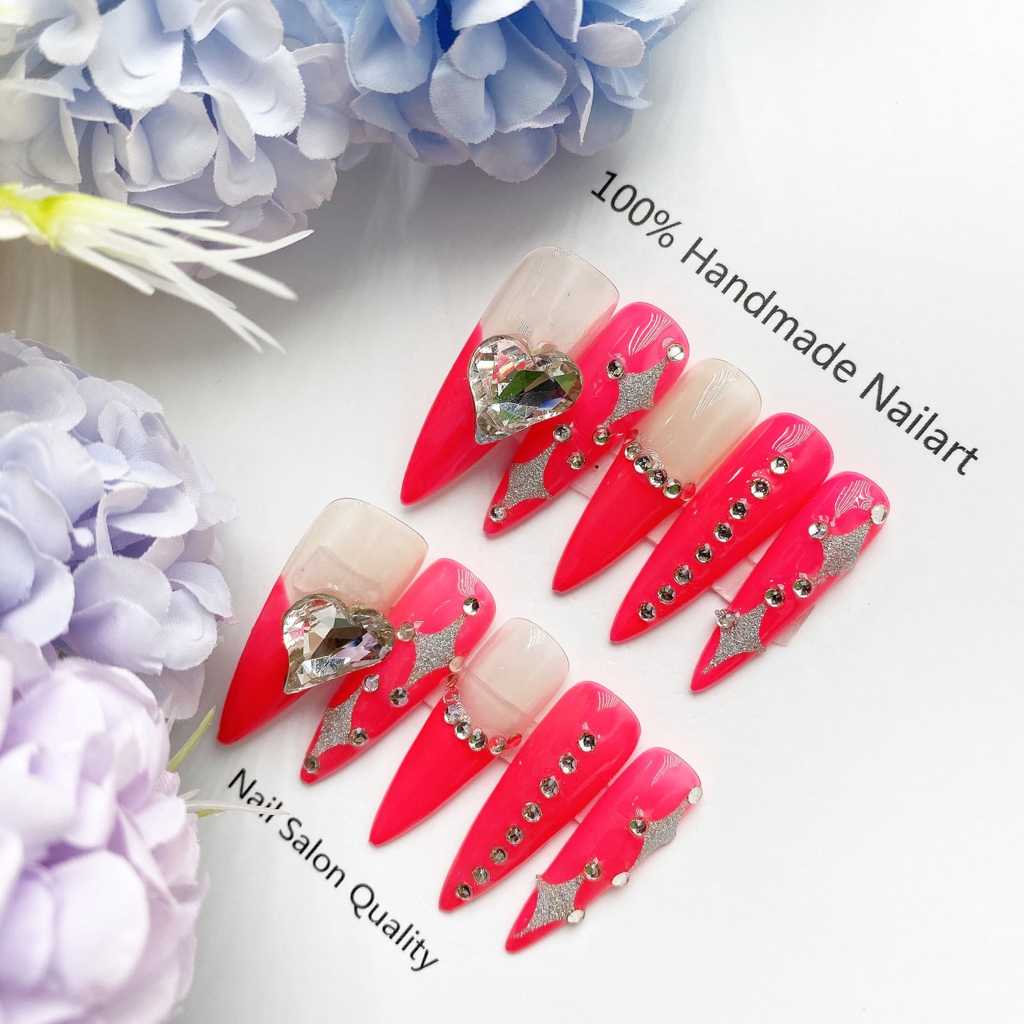 Handmade Nails Press on Nails DIY Nail Art for Woman Girl Nail Design Long Coffin 2023