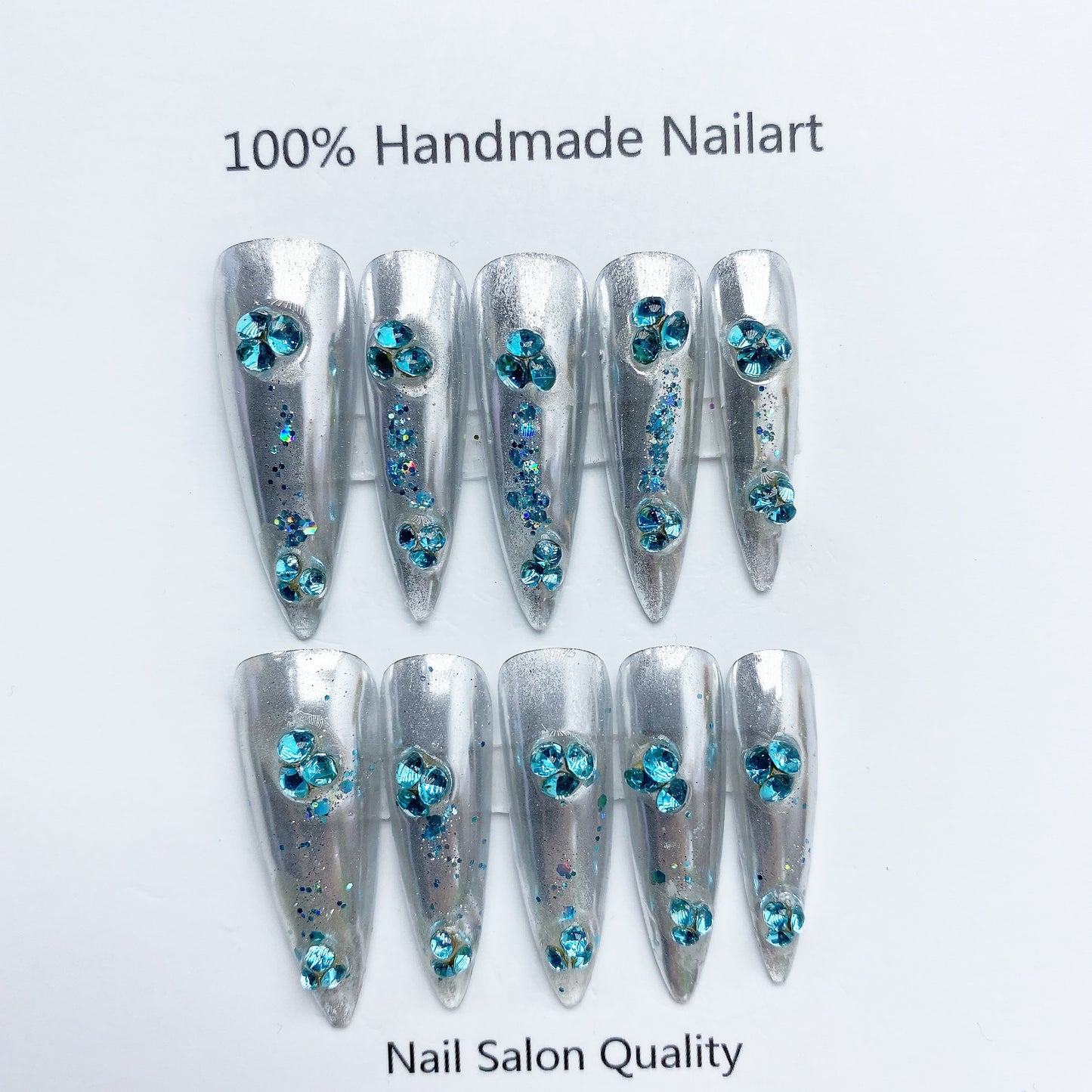 Handmade Nails Press on Nails DIY Nail Art for Woman Girl Nail Design Long Coffin 2023