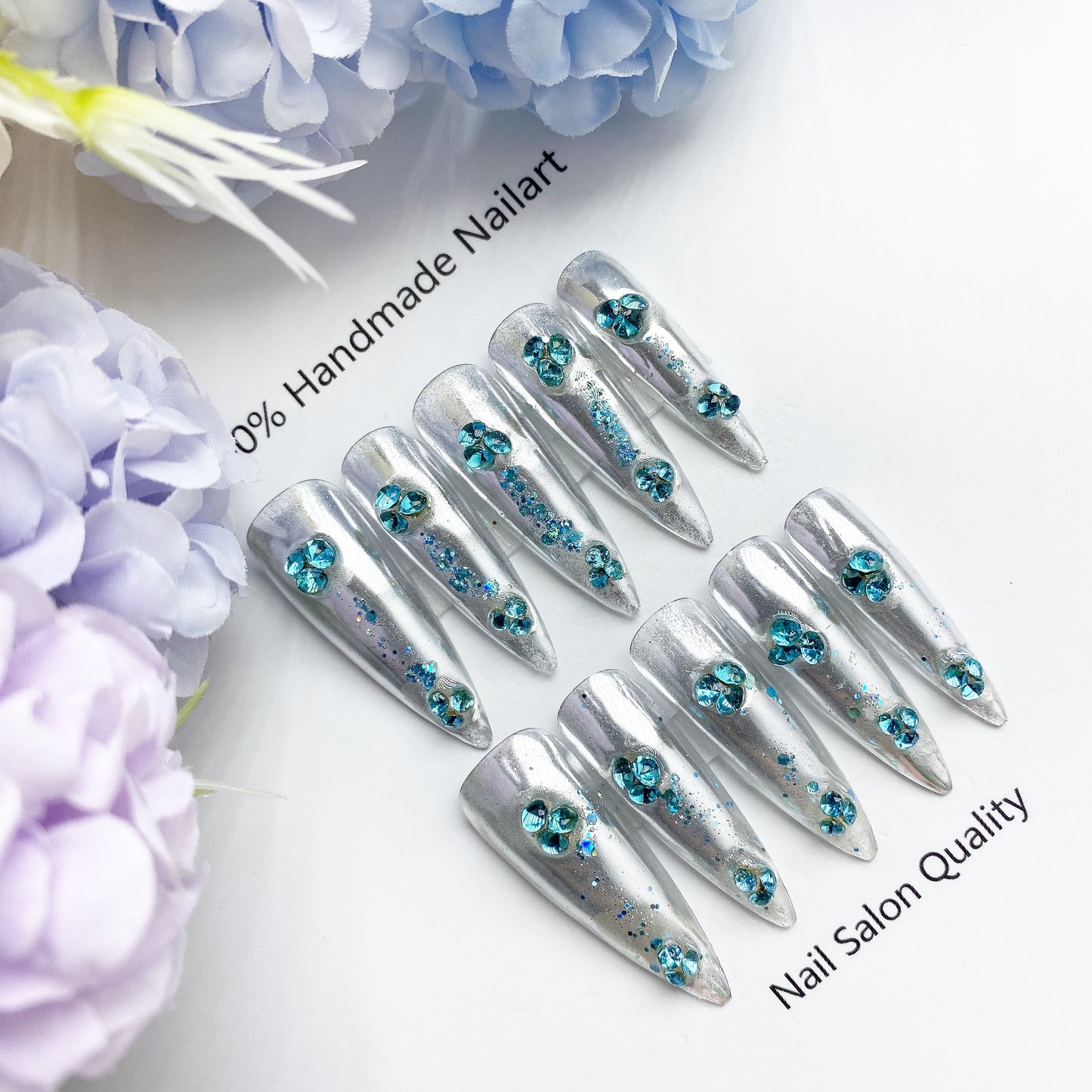 Handmade Nails Press on Nails DIY Nail Art for Woman Girl Nail Design Long Coffin 2023