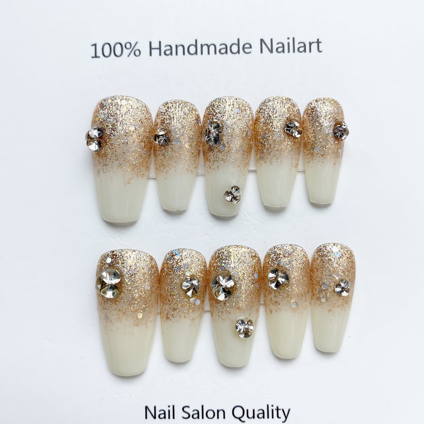 Handmade Nails Press on Nails DIY Nail Art for Woman Girl Nail Design Long Coffin 2023