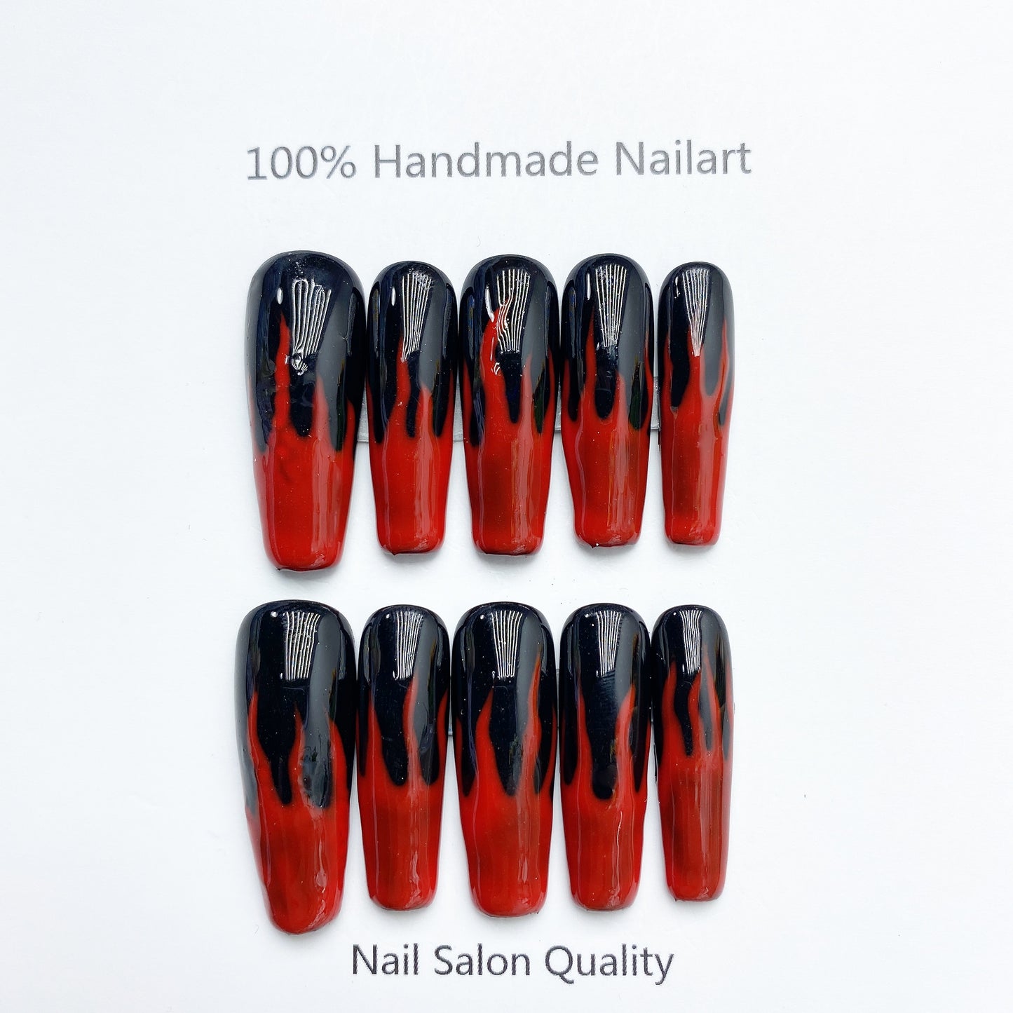 Handmade Nails Press on Nails DIY Nail Art for Woman Girl Nail Design Long Coffin 2023