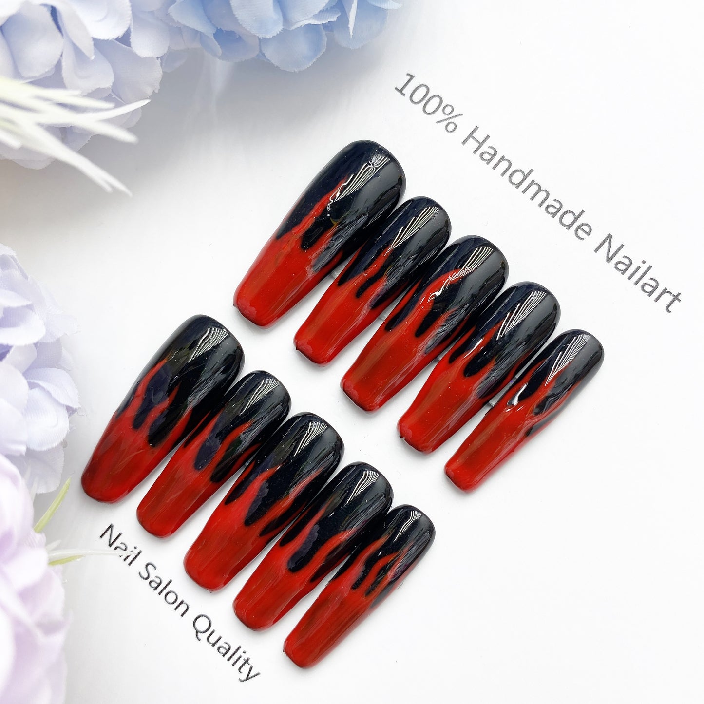 Handmade Nails Press on Nails DIY Nail Art for Woman Girl Nail Design Long Coffin 2023