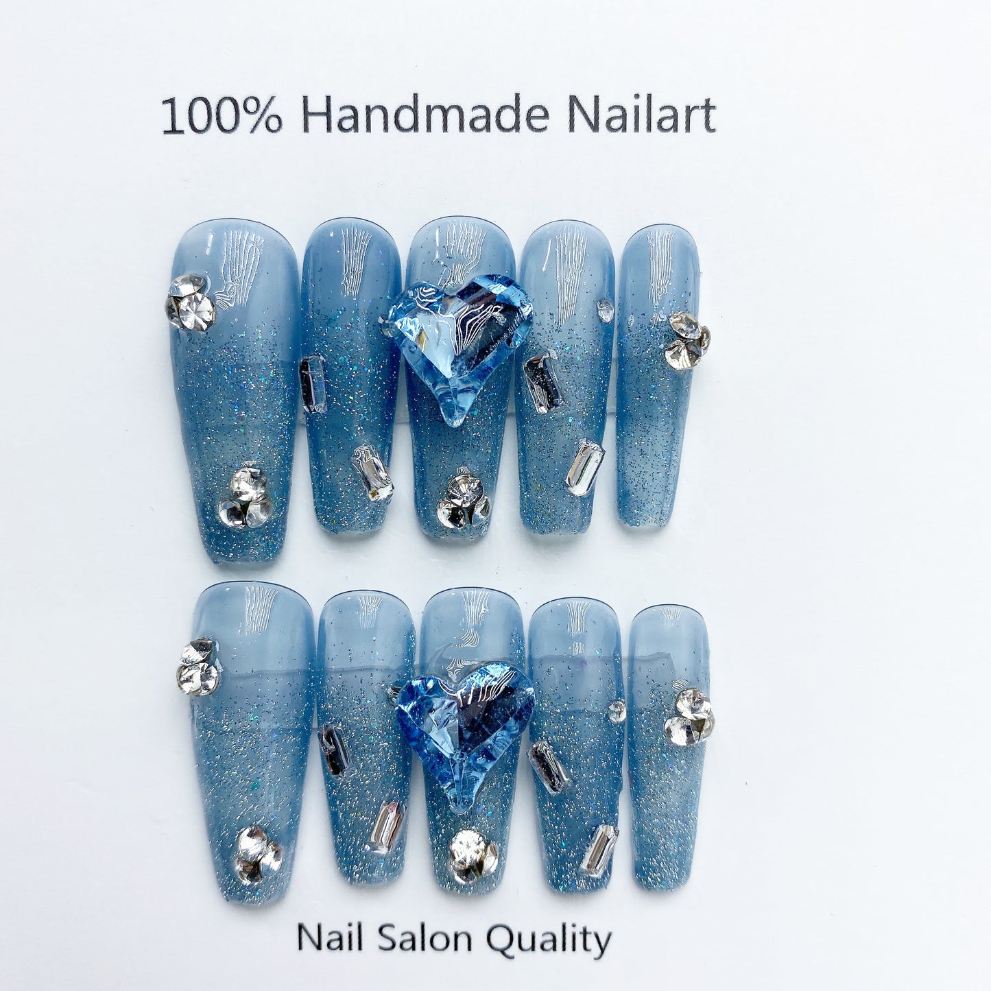 Handmade Nails Press on Nails DIY Nail Art for Woman Girl Nail Design Long Coffin 2023