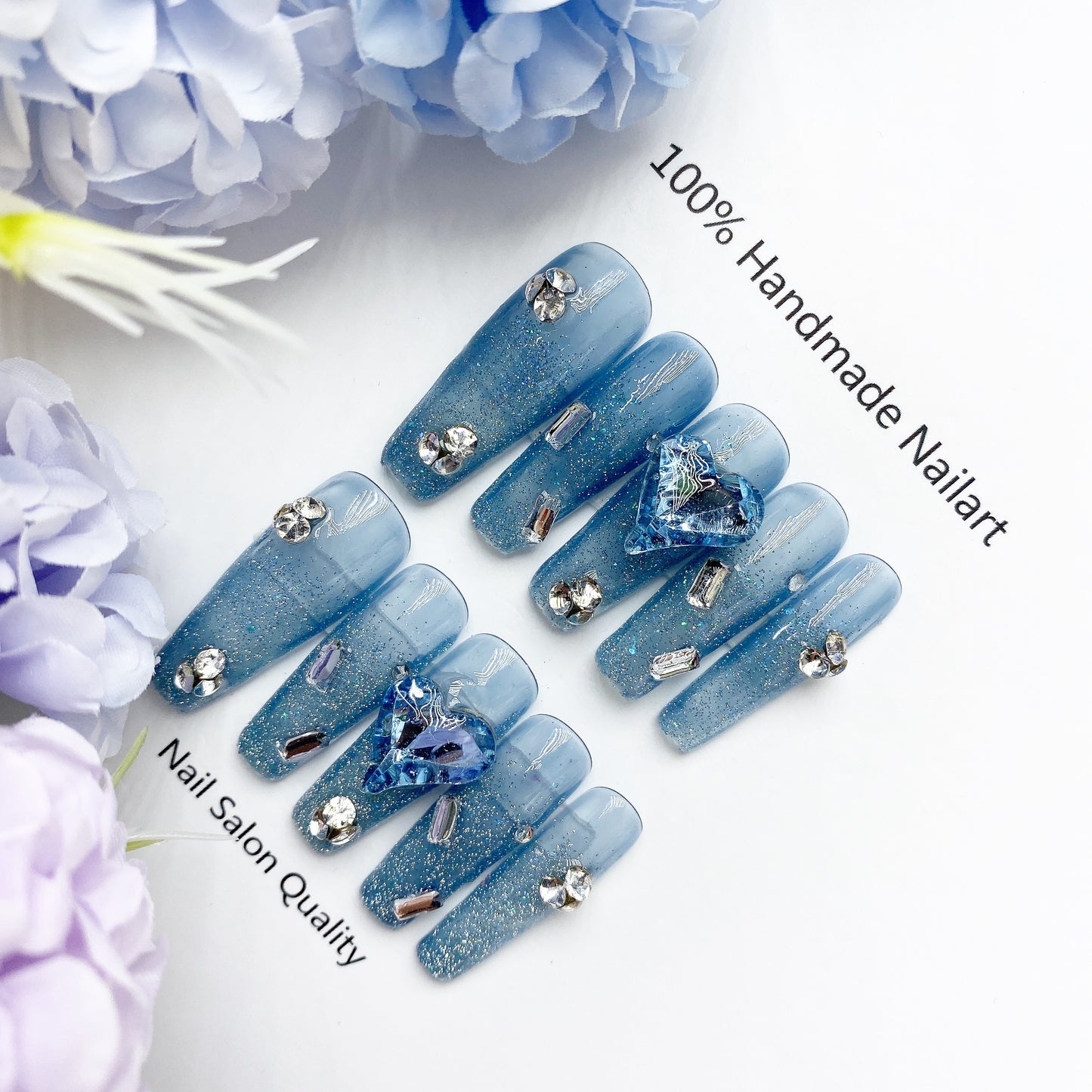 Handmade Nails Press on Nails DIY Nail Art for Woman Girl Nail Design Long Coffin 2023
