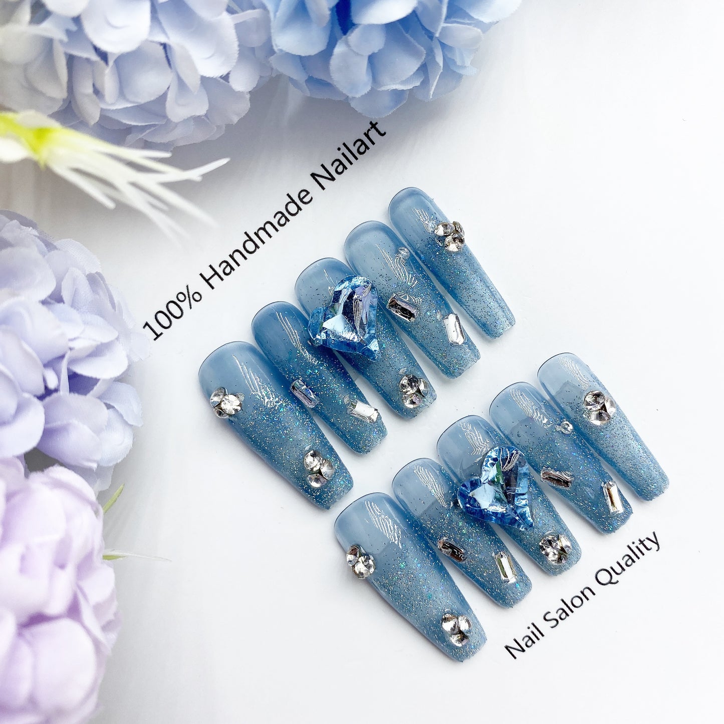 Handmade Nails Press on Nails DIY Nail Art for Woman Girl Nail Design Long Coffin 2023