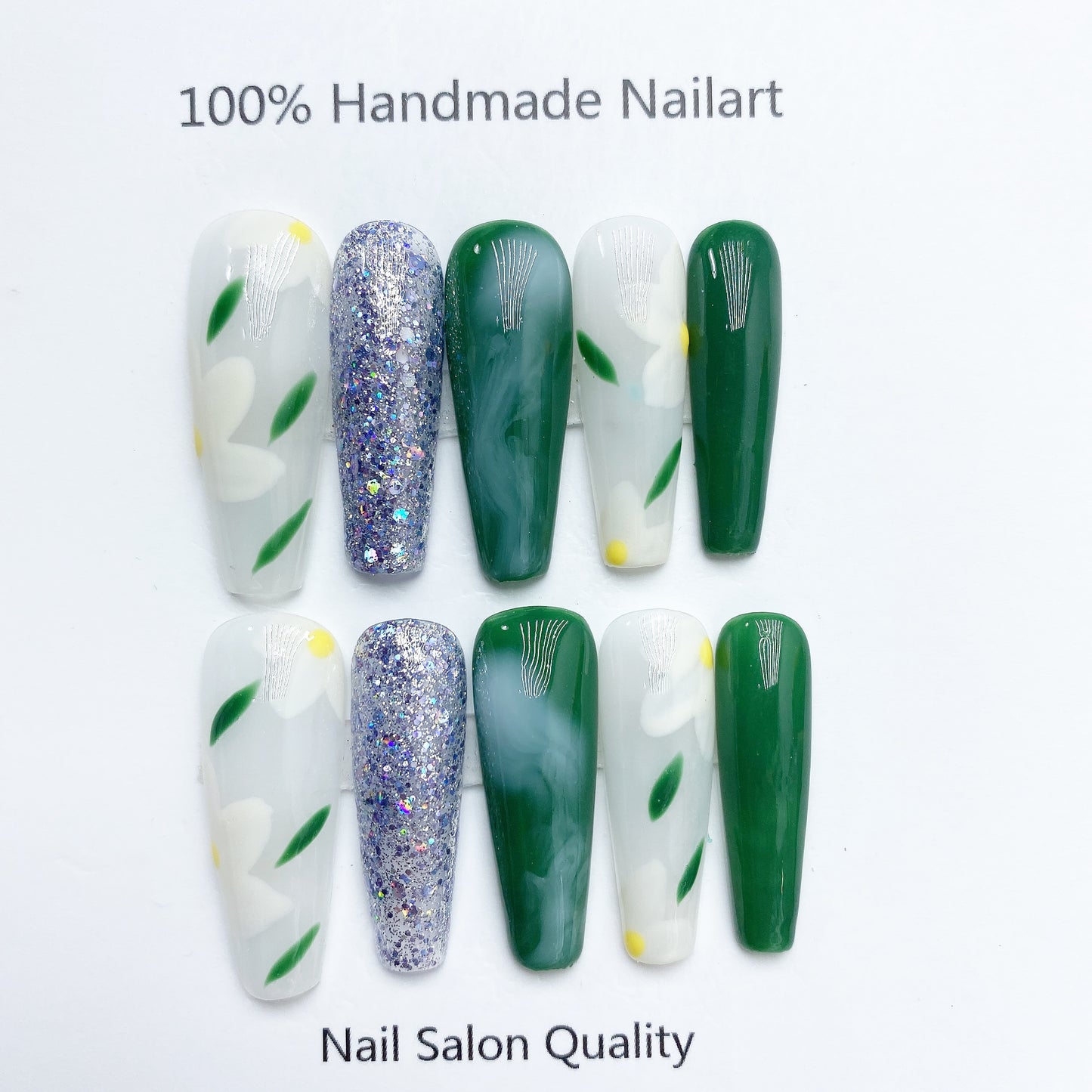 Handmade Nails Press on Nails DIY Nail Art for Woman Girl Nail Design Long Coffin 2023