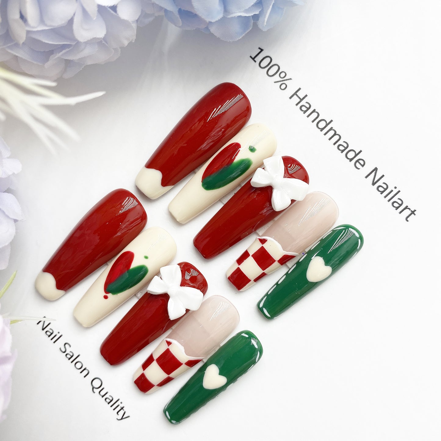 Handmade Nails Press on Nails DIY Nail Art for Woman Girl Nail Design Long Coffin 2023