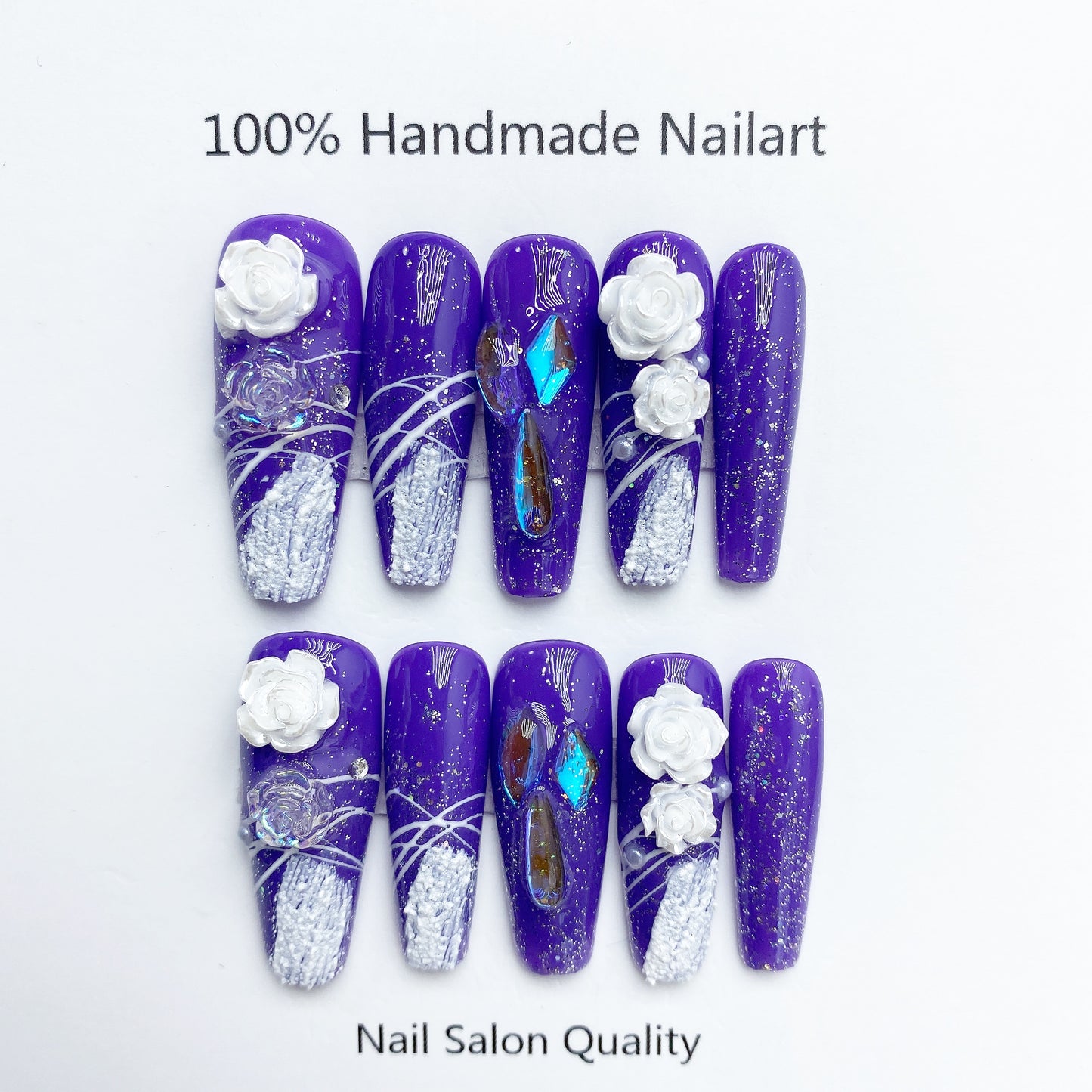 Handmade Nails Press on Nails DIY Nail Art for Woman Girl Nail Design Long Coffin 2023
