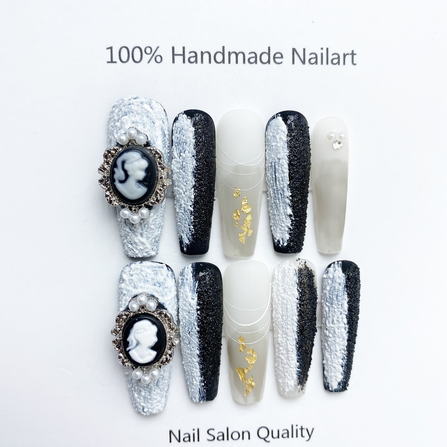 Handmade Nails Press on Nails DIY Nail Art for Woman Girl Nail Design Long Coffin 2023