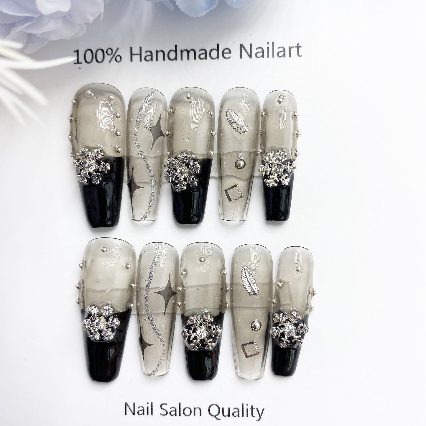 Handmade Nails Press on Nails DIY Nail Art for Woman Girl Nail Design Long Coffin 2023
