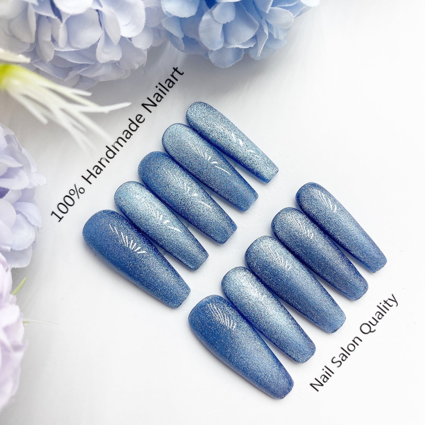 Handmade Nails Press on Nails DIY Nail Art for Woman Girl Nail Design Long Coffin 2023