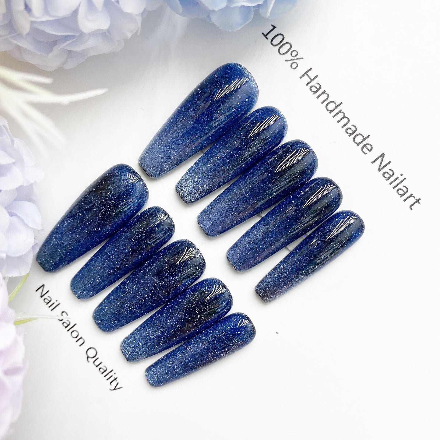 Handmade Nails Press on Nails DIY Nail Art for Woman Girl Nail Design Long Coffin 2023