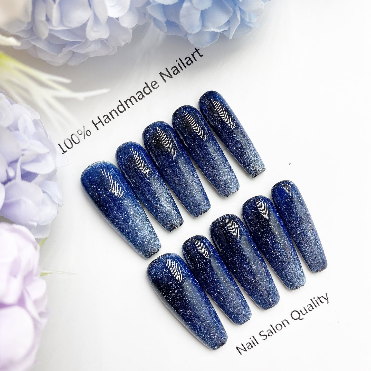 Handmade Nails Press on Nails DIY Nail Art for Woman Girl Nail Design Long Coffin 2023