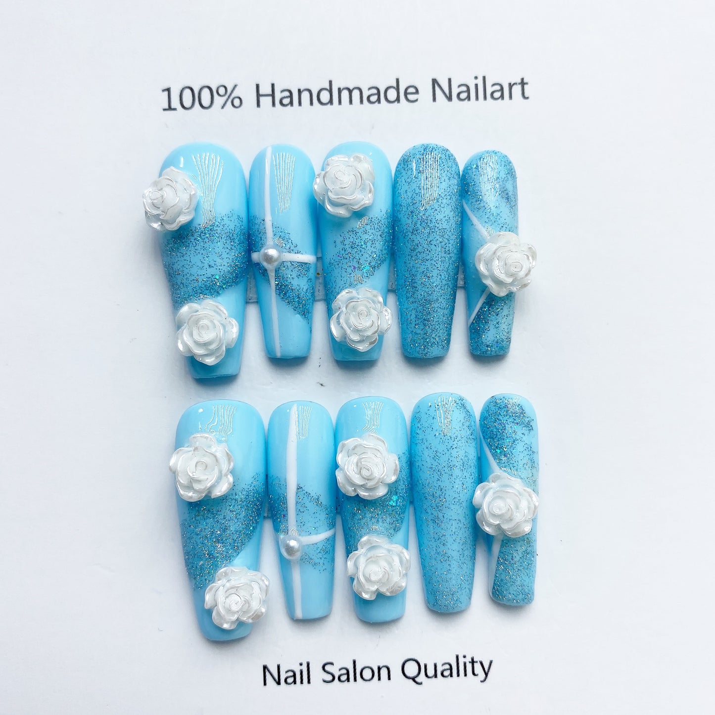 Handmade Nails Press on Nails DIY Nail Art for Woman Girl Nail Design Long Coffin 2023