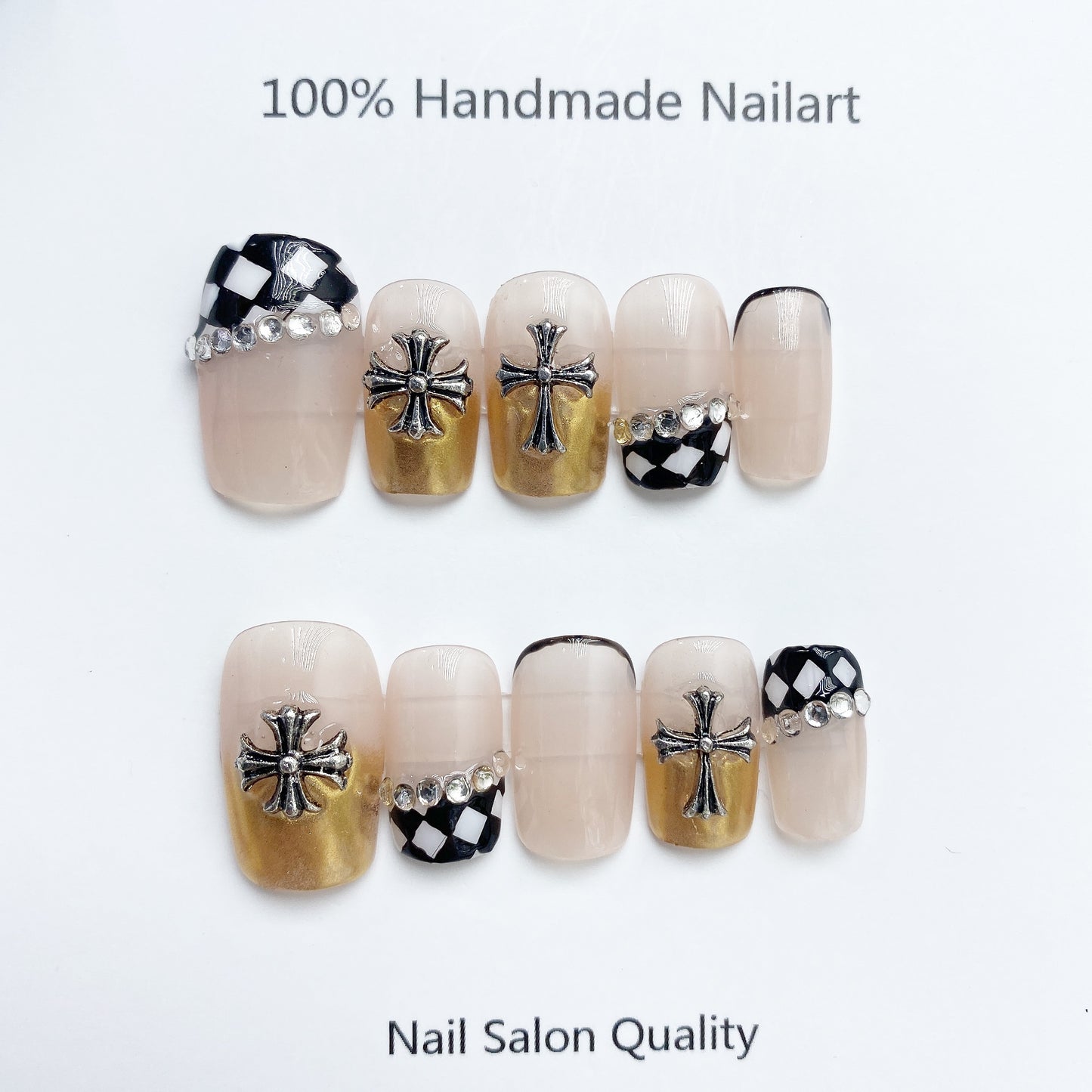 Handmade Nails Press on Nails DIY Nail Art for Woman Girl Nail Design Long Coffin 2023