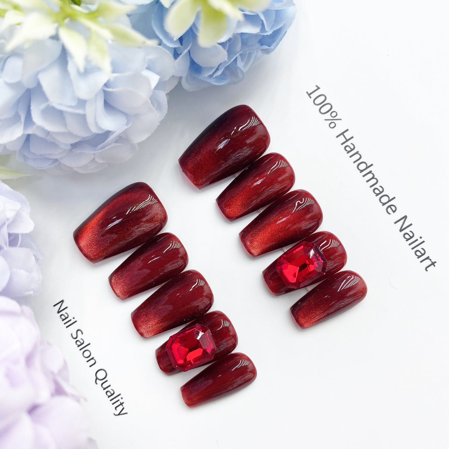 Handmade Nails Press on Nails DIY Nail Art for Woman Girl Nail Design Long Coffin 2023