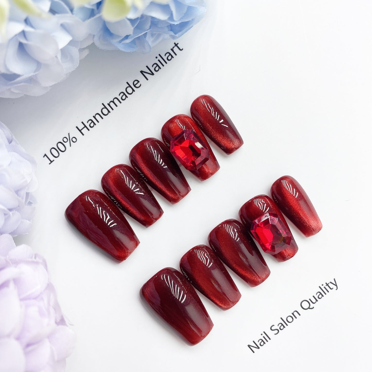 Handmade Nails Press on Nails DIY Nail Art for Woman Girl Nail Design Long Coffin 2023