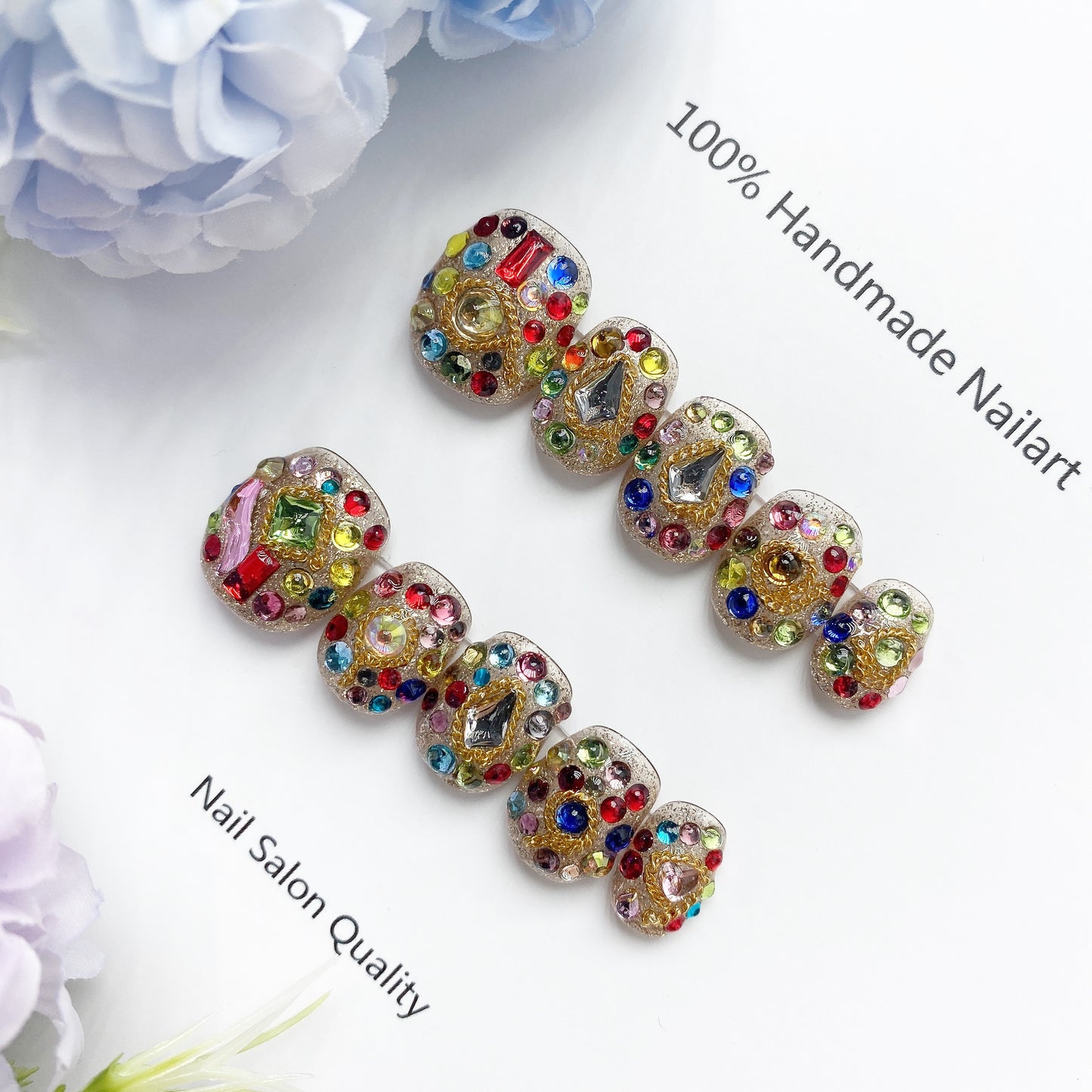 Handmade Nails Press on Nails DIY Nail Art for Woman Girl Nail Design Long Coffin 2023