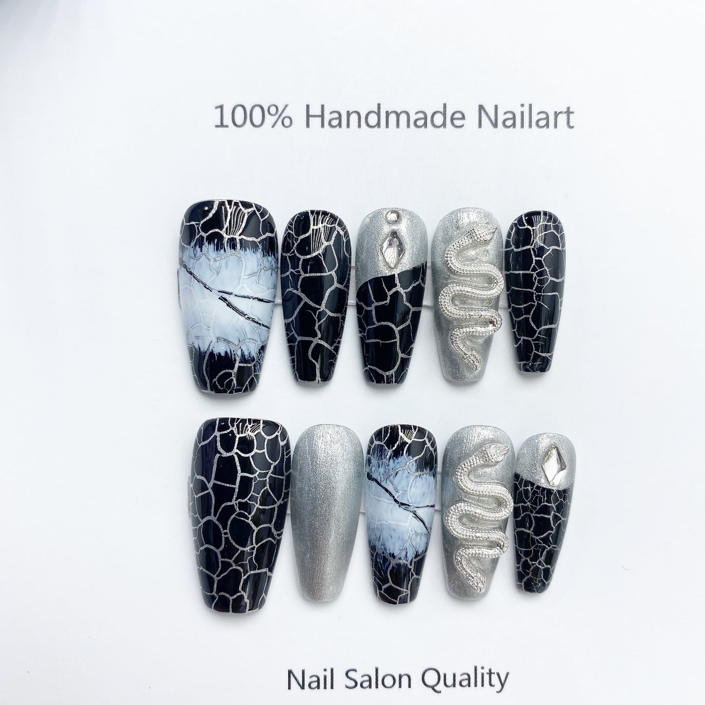 Handmade Nails Press on Nails DIY Nail Art for Woman Girl Nail Design Long Coffin 2023