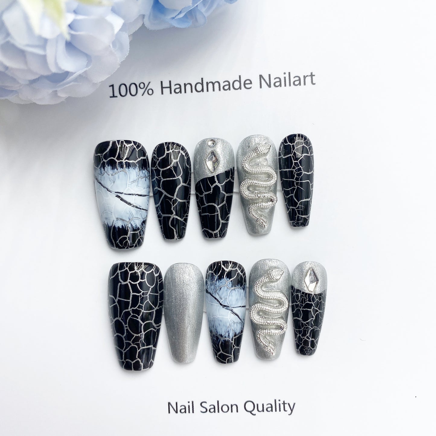 Handmade Nails Press on Nails DIY Nail Art for Woman Girl Nail Design Long Coffin 2023
