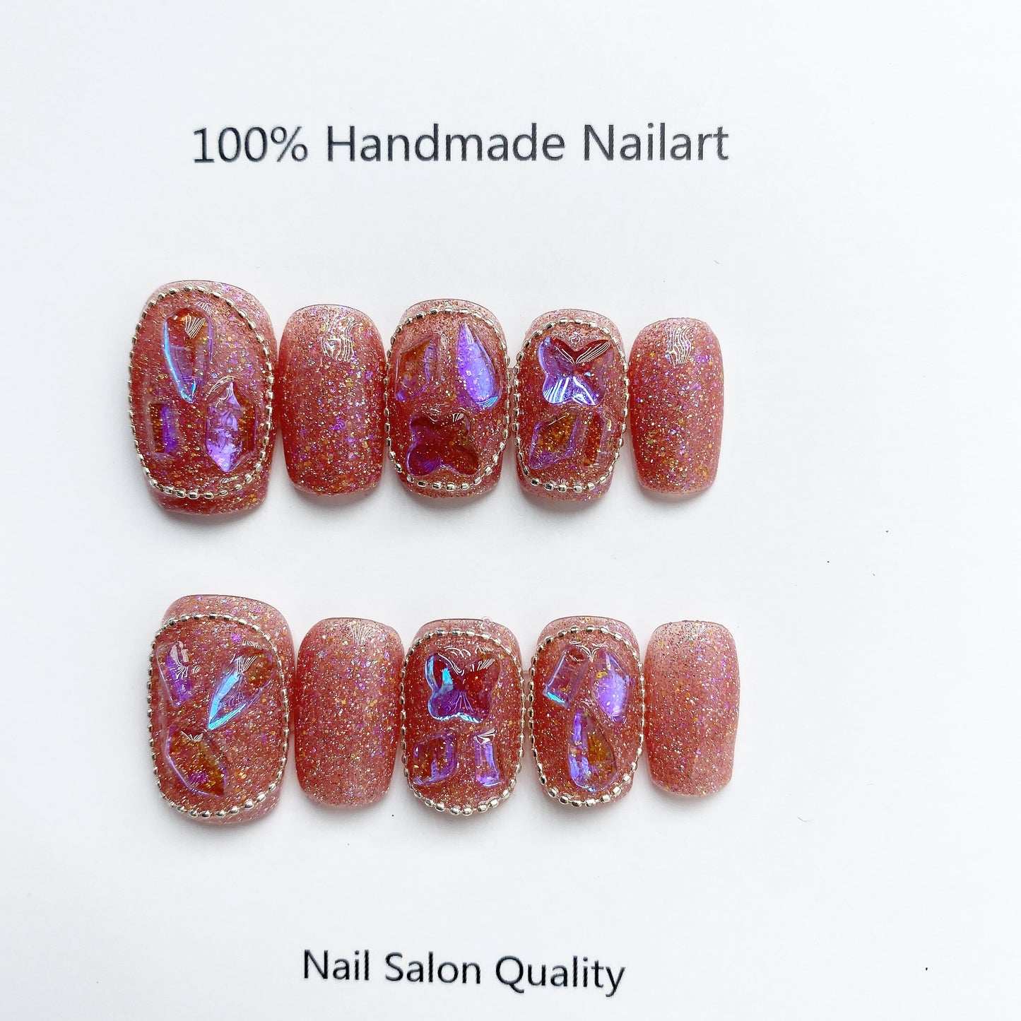 Handmade Nails Press on Nails DIY Nail Art for Woman Girl Nail Design Long Coffin 2023