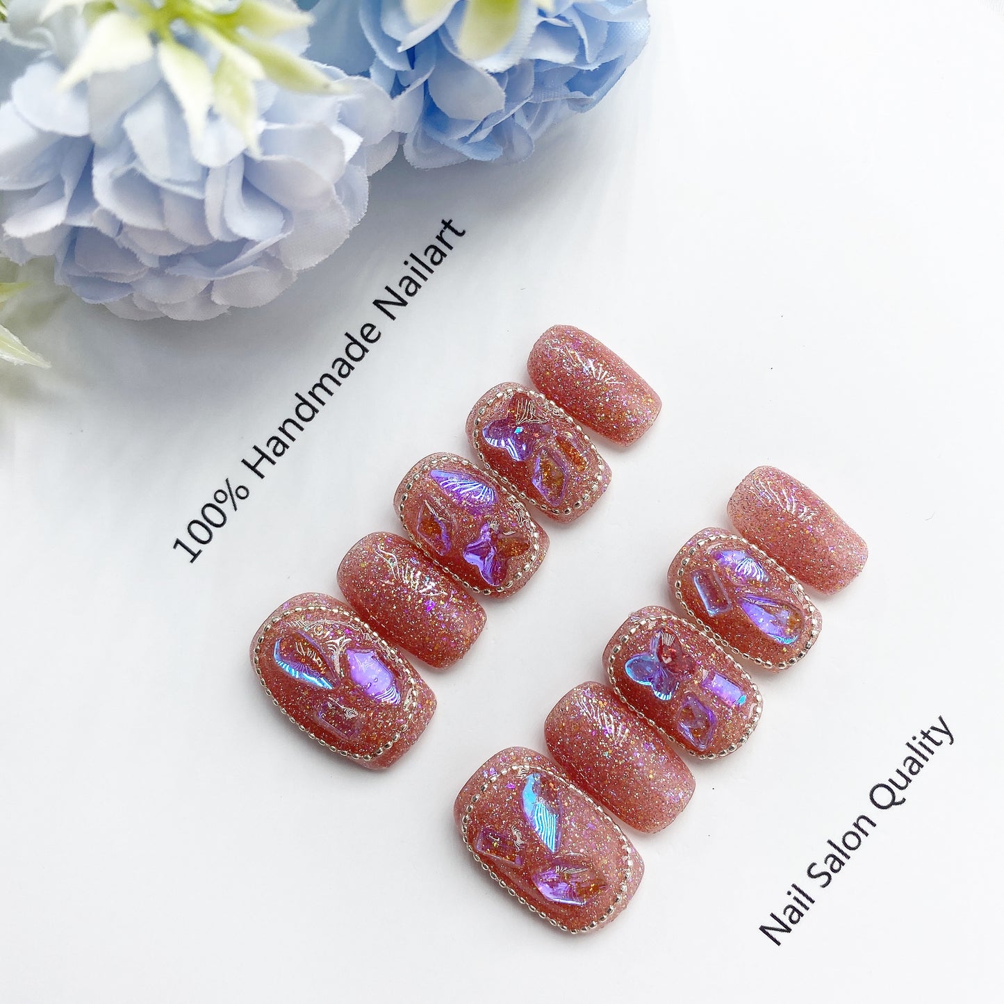 Handmade Nails Press on Nails DIY Nail Art for Woman Girl Nail Design Long Coffin 2023