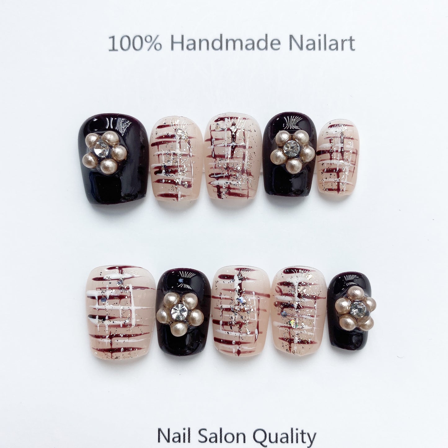 Handmade Nails Press on Nails DIY Nail Art for Woman Girl Nail Design Long Coffin 2023