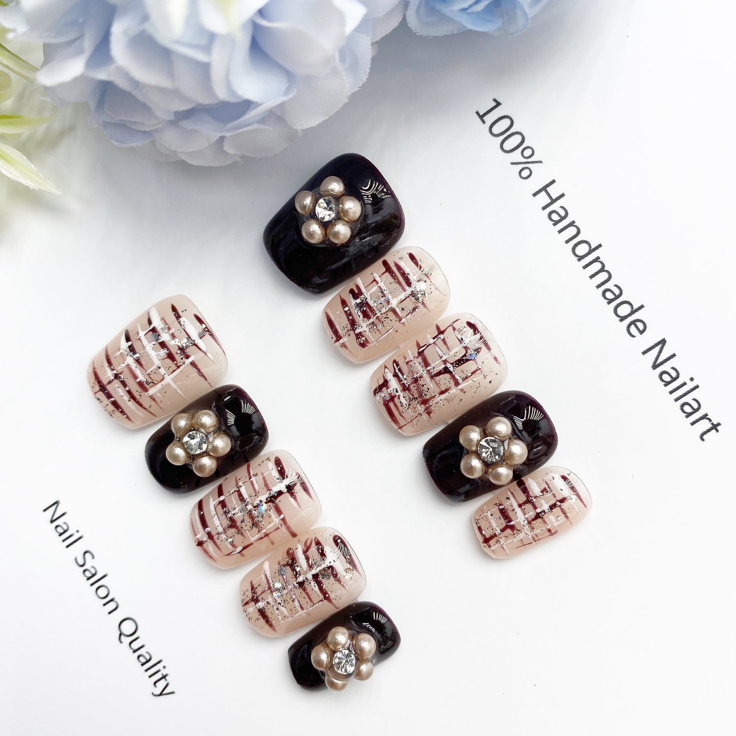 Handmade Nails Press on Nails DIY Nail Art for Woman Girl Nail Design Long Coffin 2023