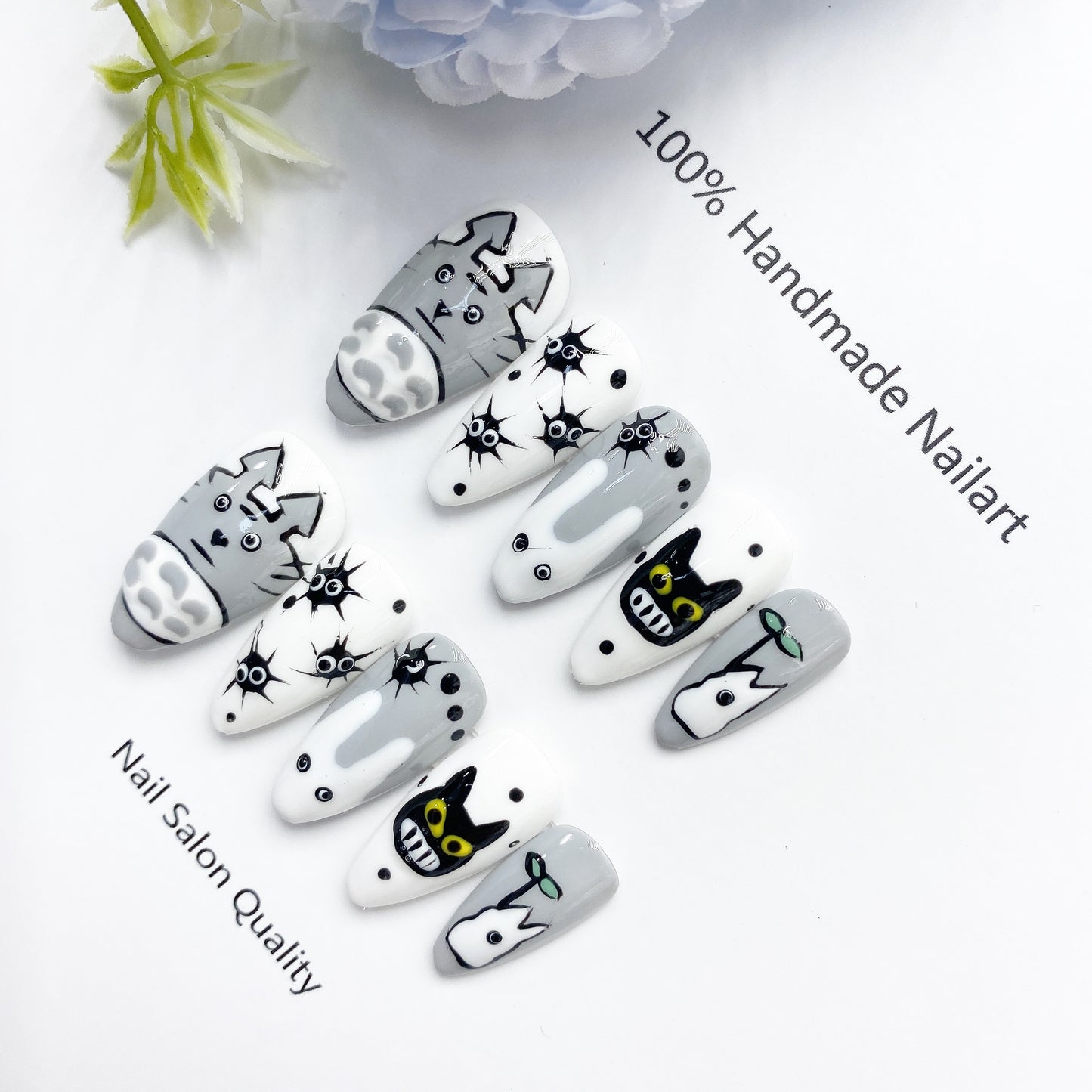 Handmade Nails Press on Nails DIY Nail Art for Woman Girl Nail Design Long Coffin 2023