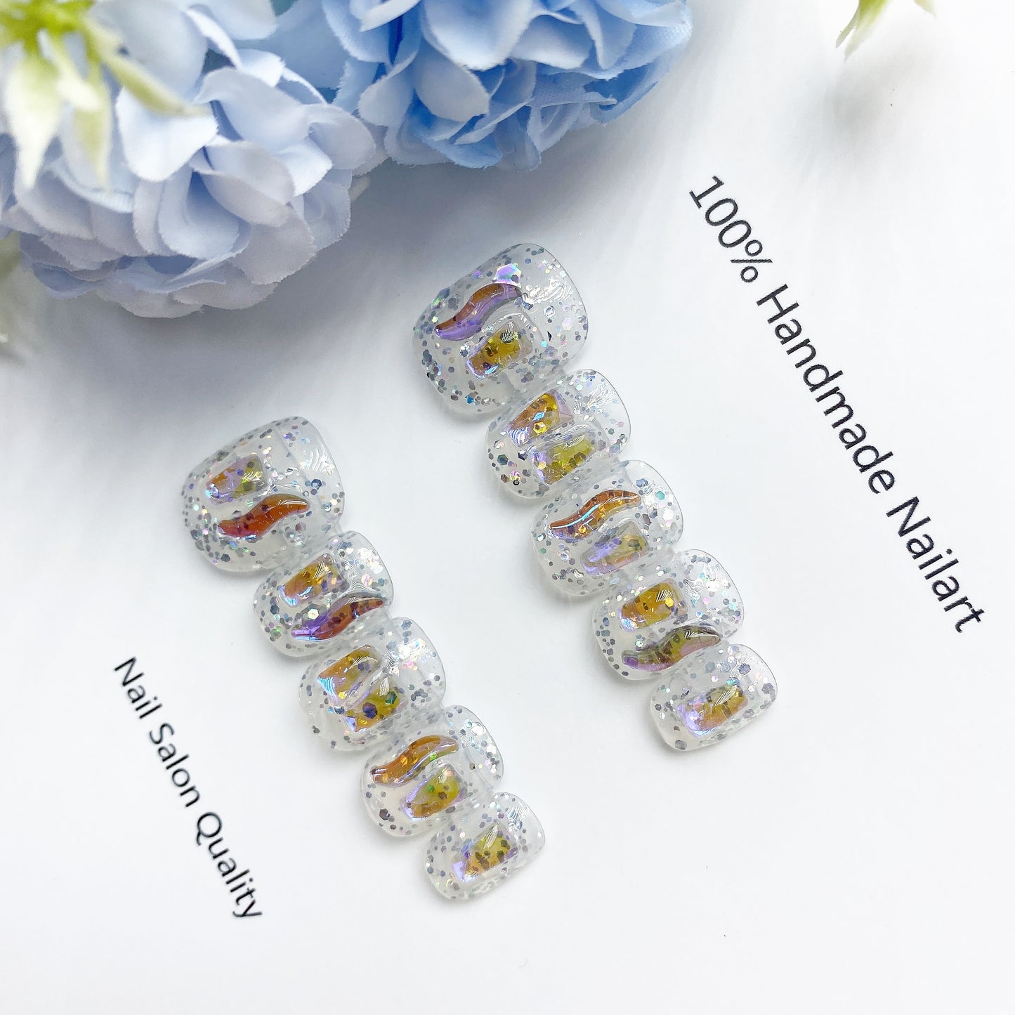 Handmade Nails Press on Nails DIY Nail Art for Woman Girl Nail Design Long Coffin 2023