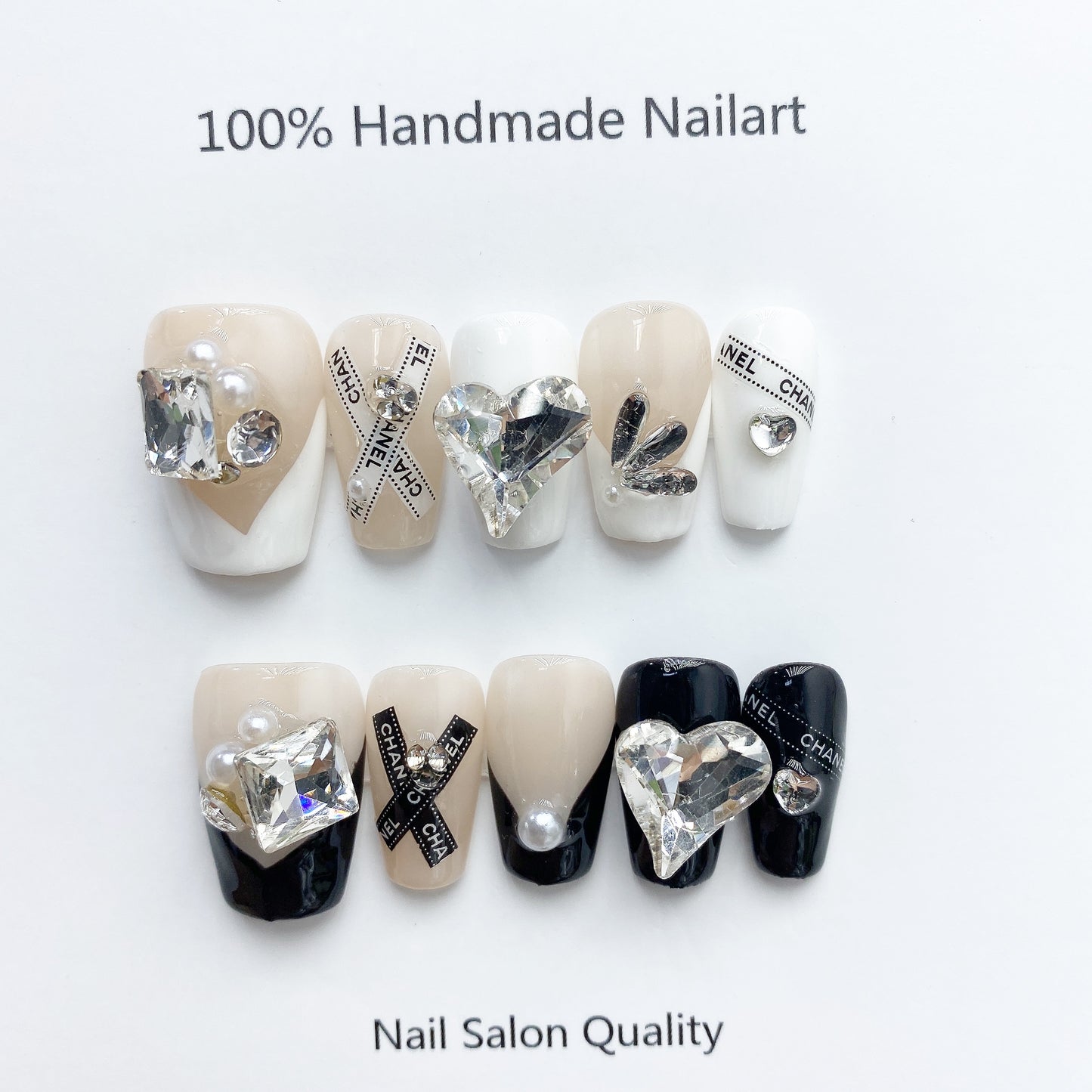 Handmade Nails Press on Nails DIY Nail Art for Woman Girl Nail Design Long Coffin 2023