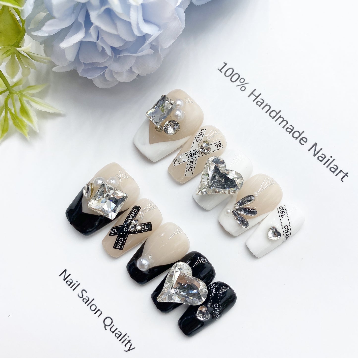 Handmade Nails Press on Nails DIY Nail Art for Woman Girl Nail Design Long Coffin 2023